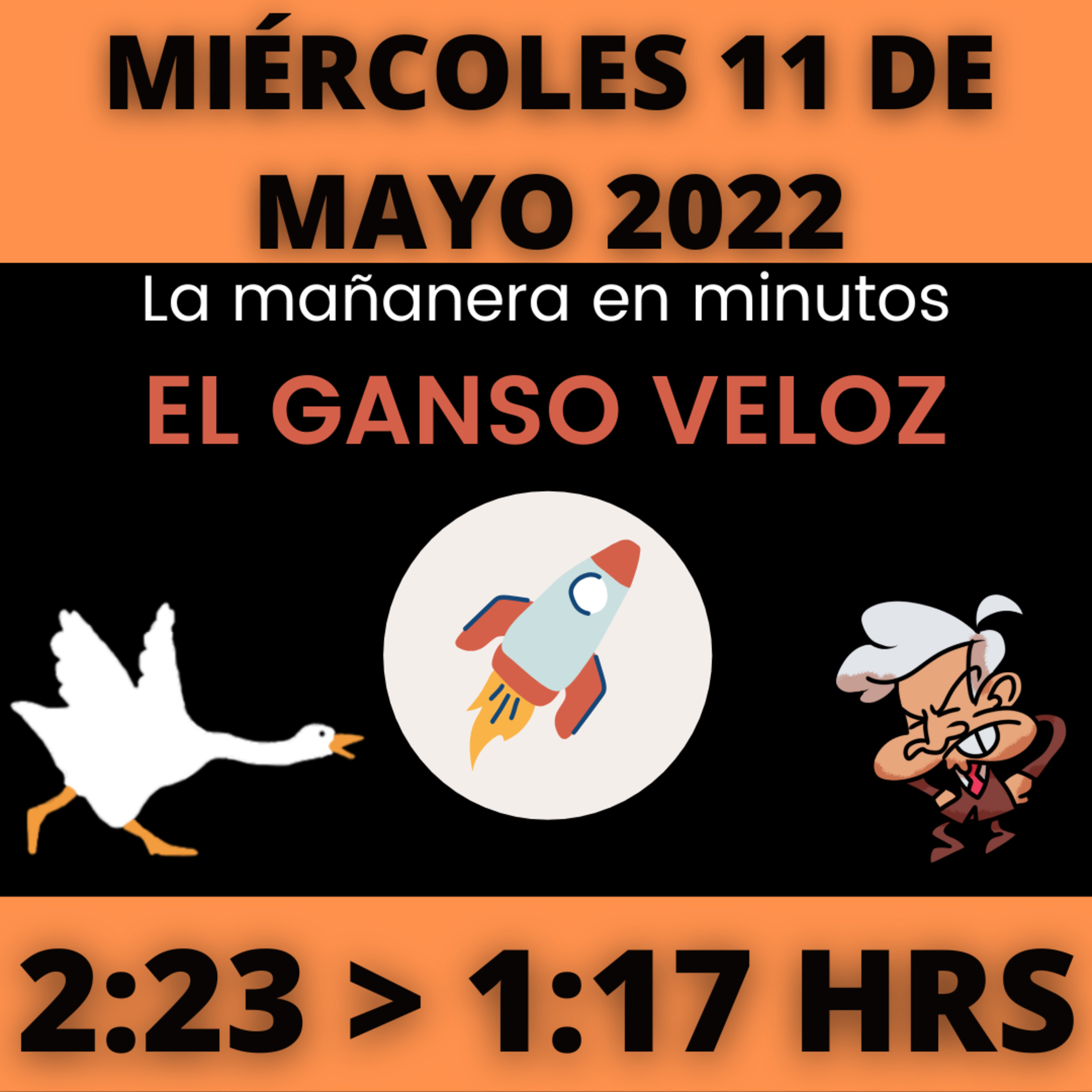 💩🐣 La mañanera en minutos | Miércoles 11 de mayo 2022 | #López | El ganso veloz | #Mañanera | De 2:23 a 1:17. episode artwork