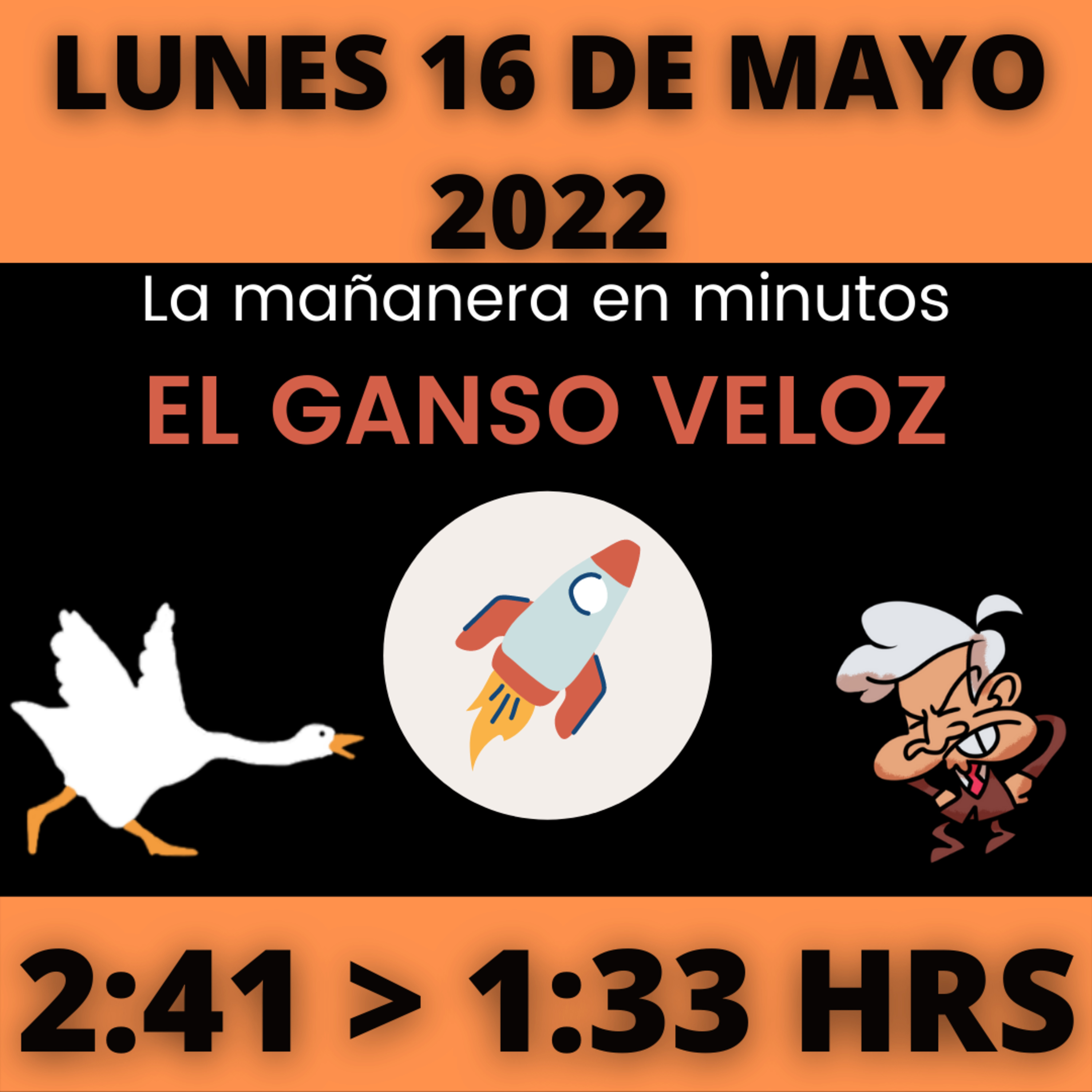 💩🐣 La mañanera en minutos | Lunes 16 de mayo 2022 | #López | El ganso veloz | #Mañanera | De 2:41 a 1:33. episode artwork