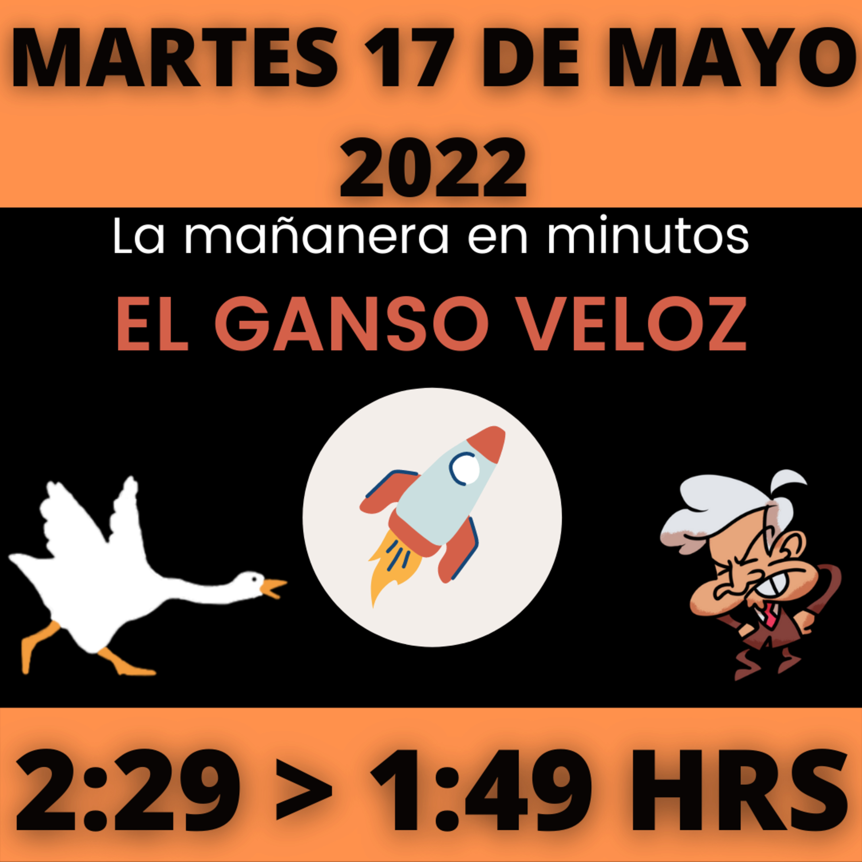 💩🐣 La mañanera en minutos | Martes 17 de mayo 2022 | #López | El ganso veloz | #Mañanera | De 2:29 a 1:49. episode artwork