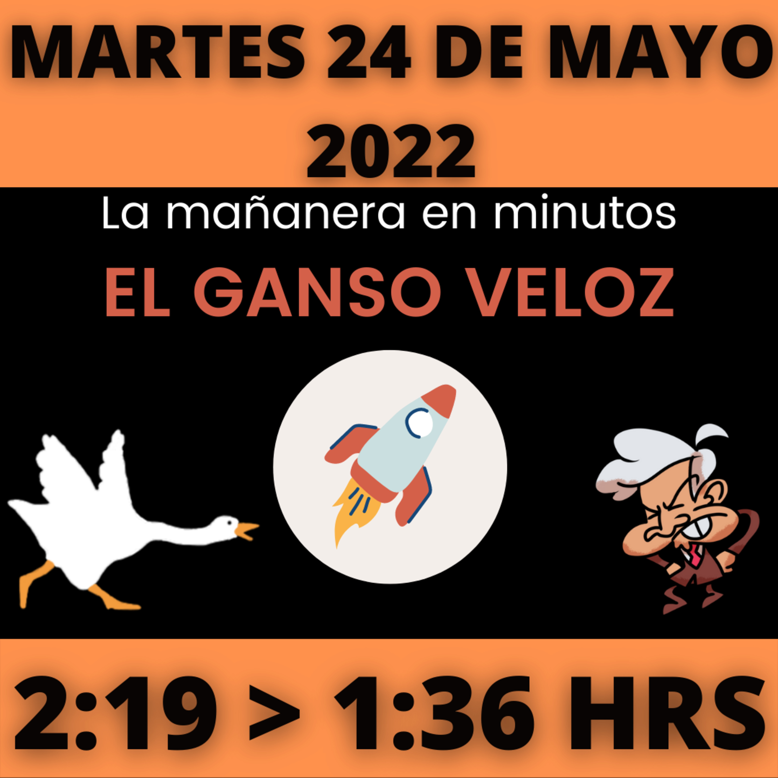 💩🐣 La mañanera en minutos | Martes 24 de mayo 2022 | #López | El ganso veloz | #Mañanera | De 2:19 a 1:36. episode artwork