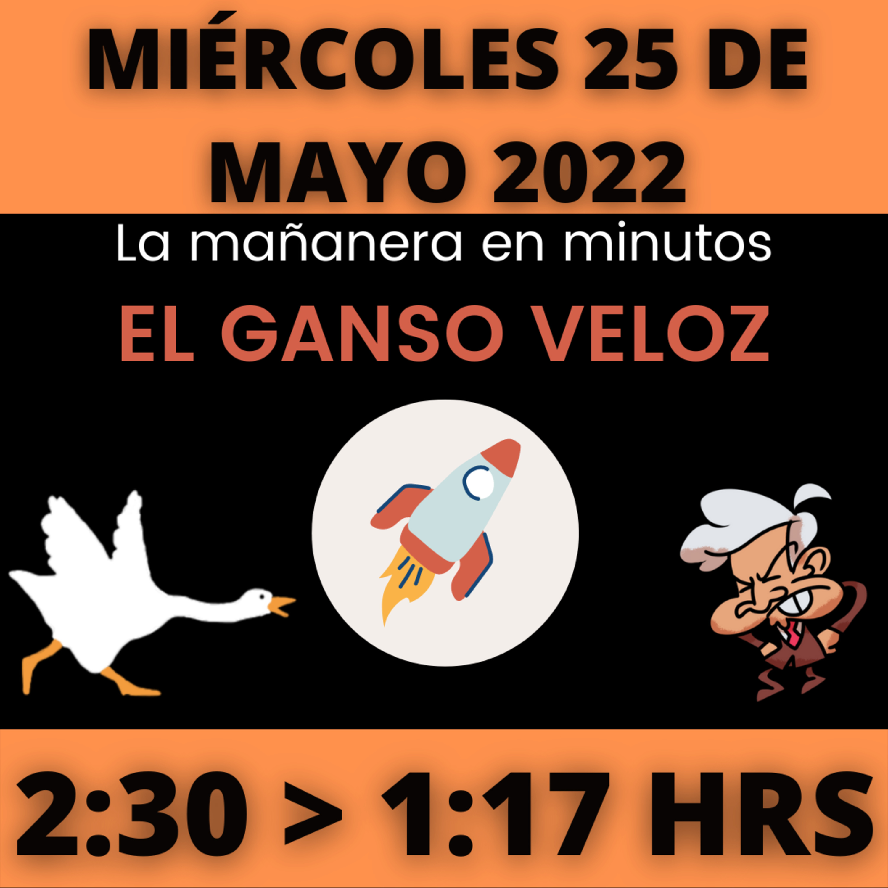 💩🐣 La mañanera en minutos | Miércoles 25 de mayo 2022 | #López | El ganso veloz | #Mañanera | De 2:30 a 1:17. episode artwork