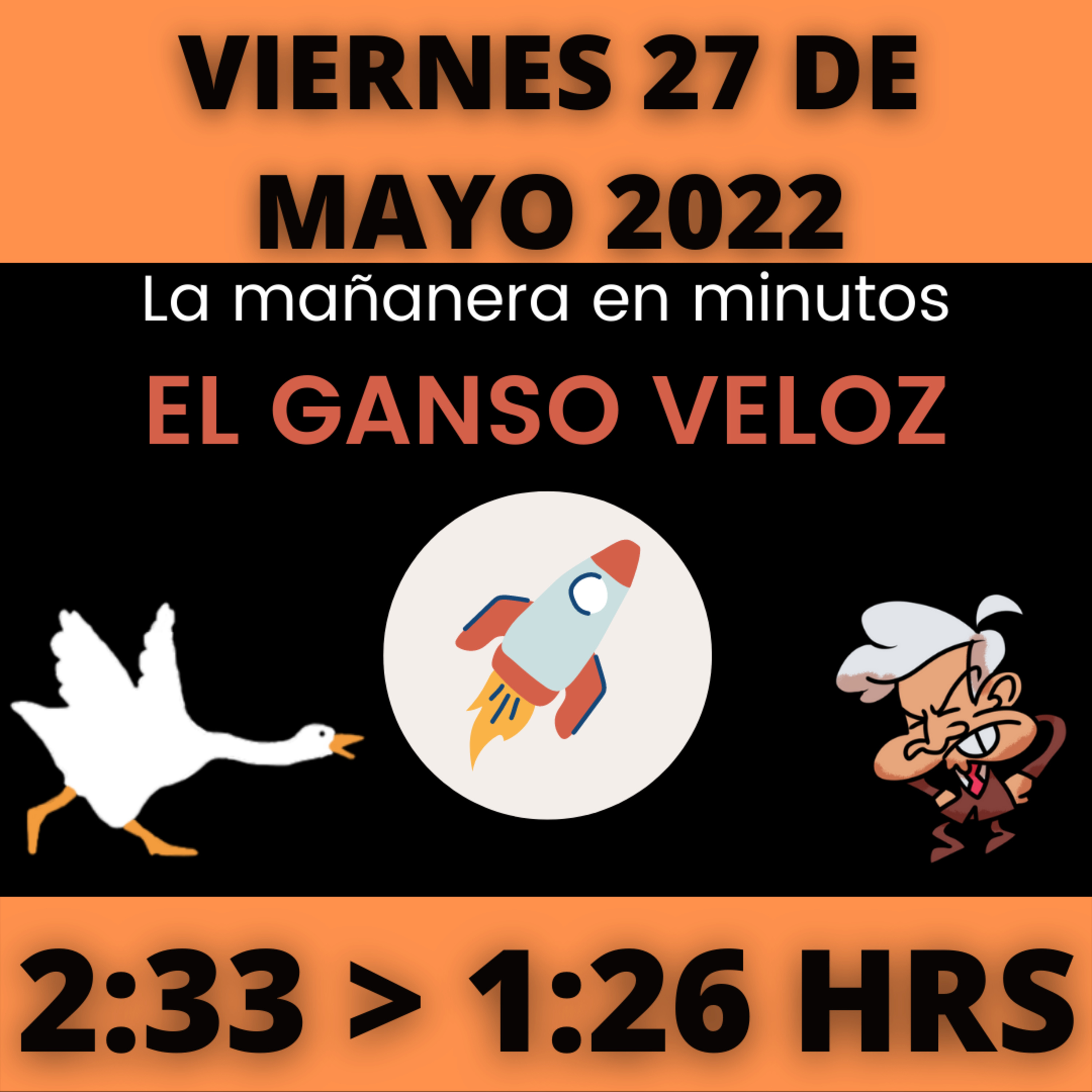 💩🐣 La mañanera en minutos | Viernes 27 de mayo 2022 | #López | El ganso veloz | #Mañanera | De 2:33 a 1:26. episode artwork