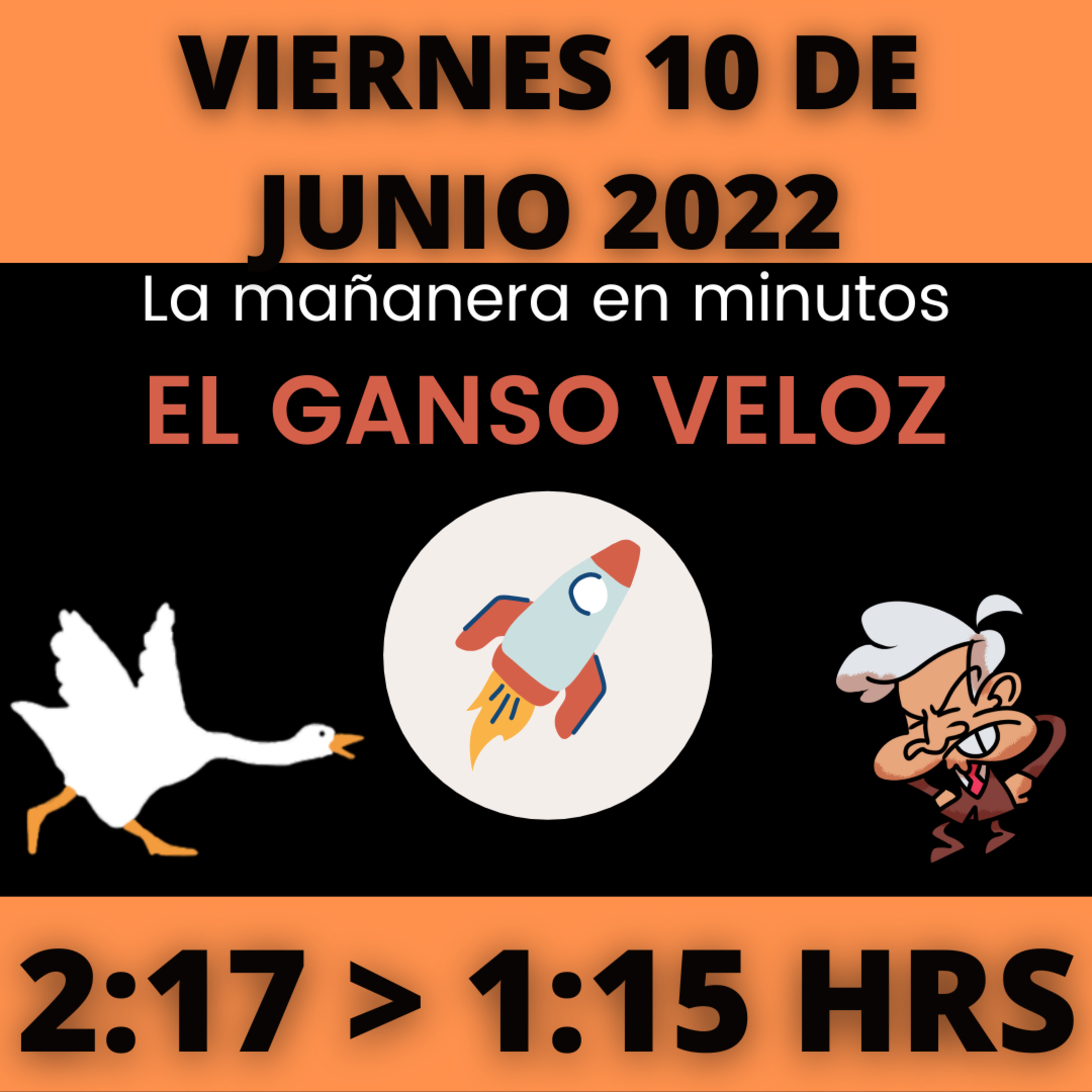 💩🐣 La mañanera en minutos | Viernes 10 de junio 2022 | #López | El ganso veloz | #Mañanera | De 2:17 a 1:15. episode artwork
