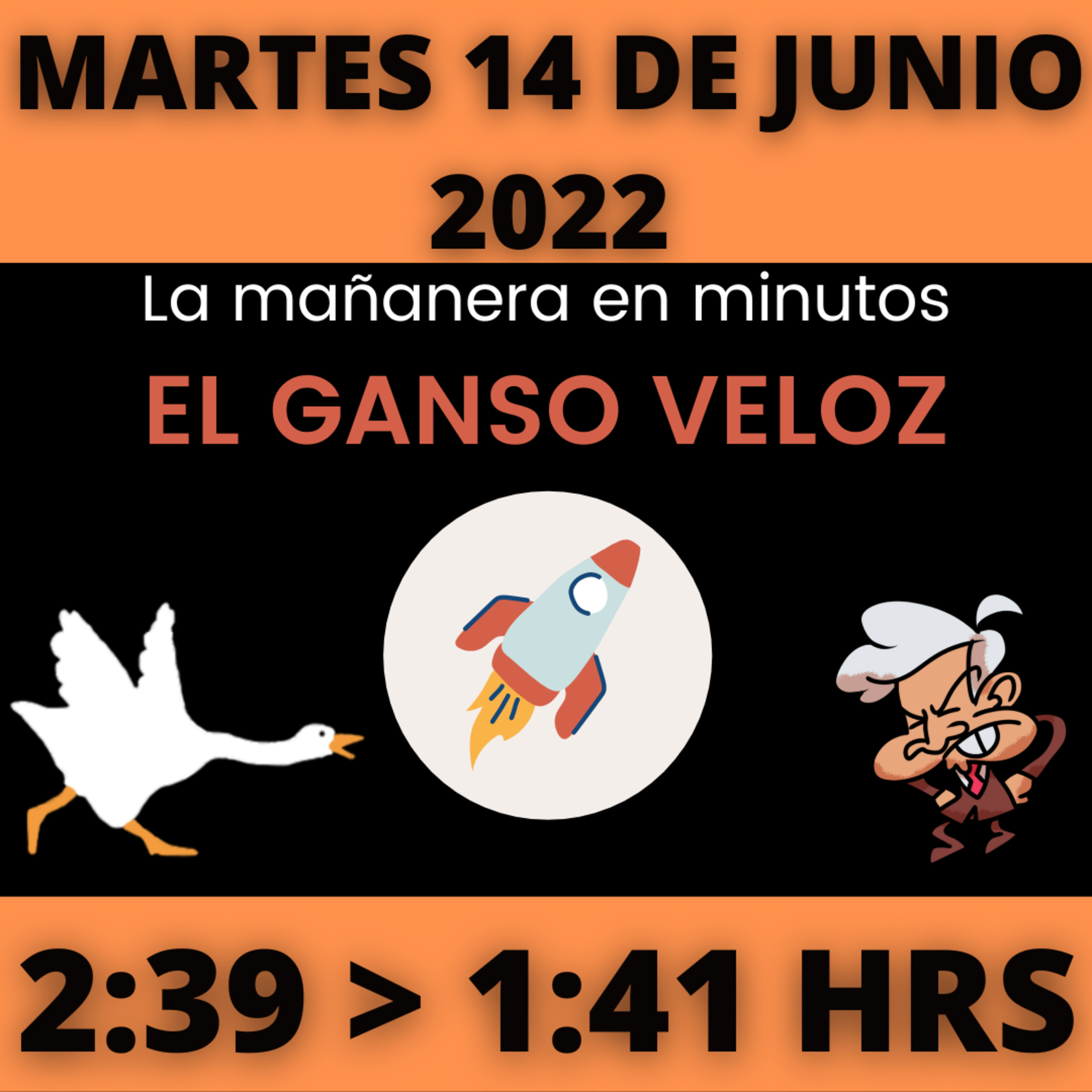 💩🐣 La mañanera en minutos | Martes 14 de junio 2022 | #López | El ganso veloz | #Mañanera | De 2:39 a 1:41. episode artwork