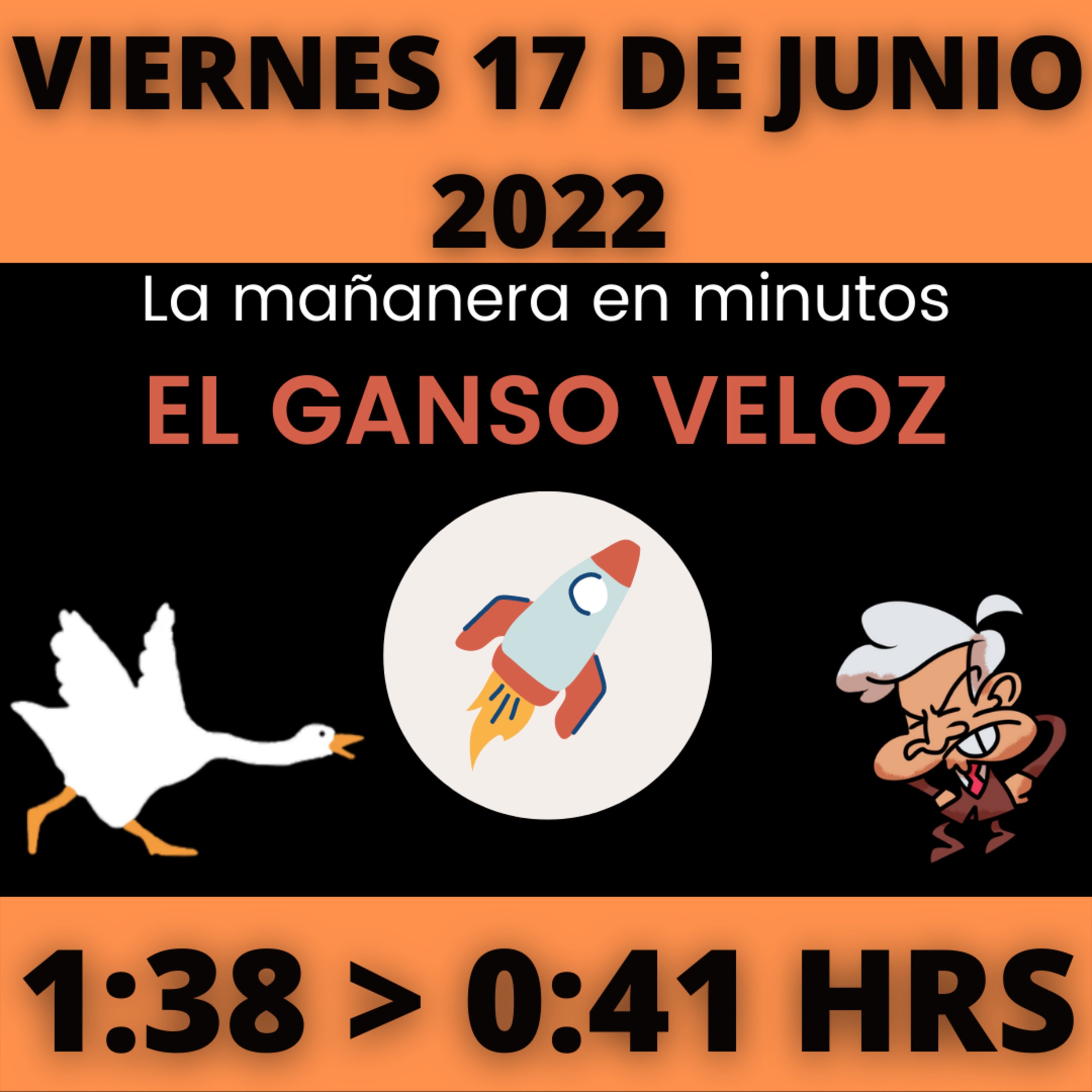 💩🐣 La mañanera en minutos | Viernes 17 de junio 2022 | #López | El ganso veloz | #Mañanera | De 1:38 a 0:41. episode artwork