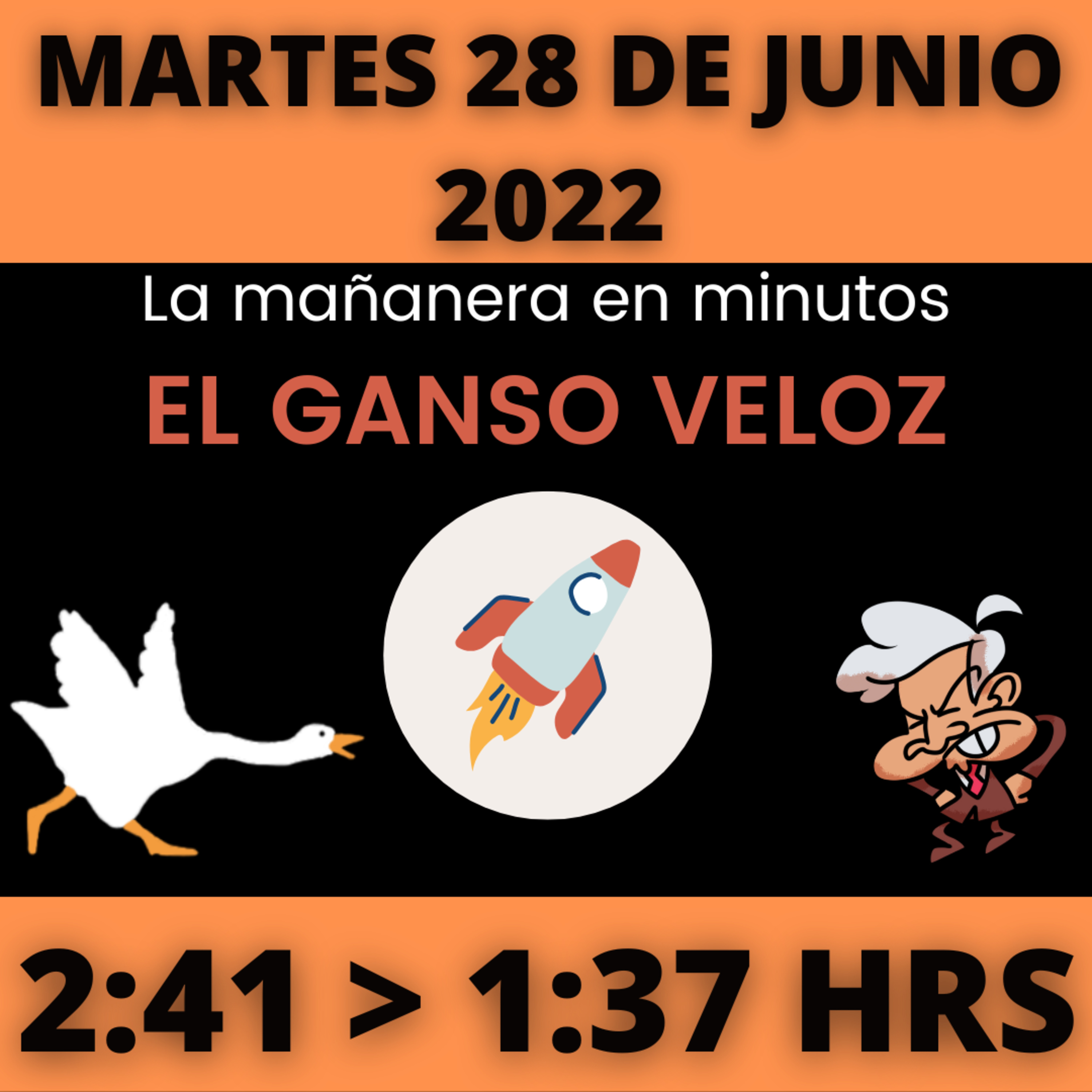 💩🐣 La mañanera en minutos | Martes 28 de junio 2022 | #López | El ganso veloz | #Mañanera | De 2:41 a 1:37. episode artwork