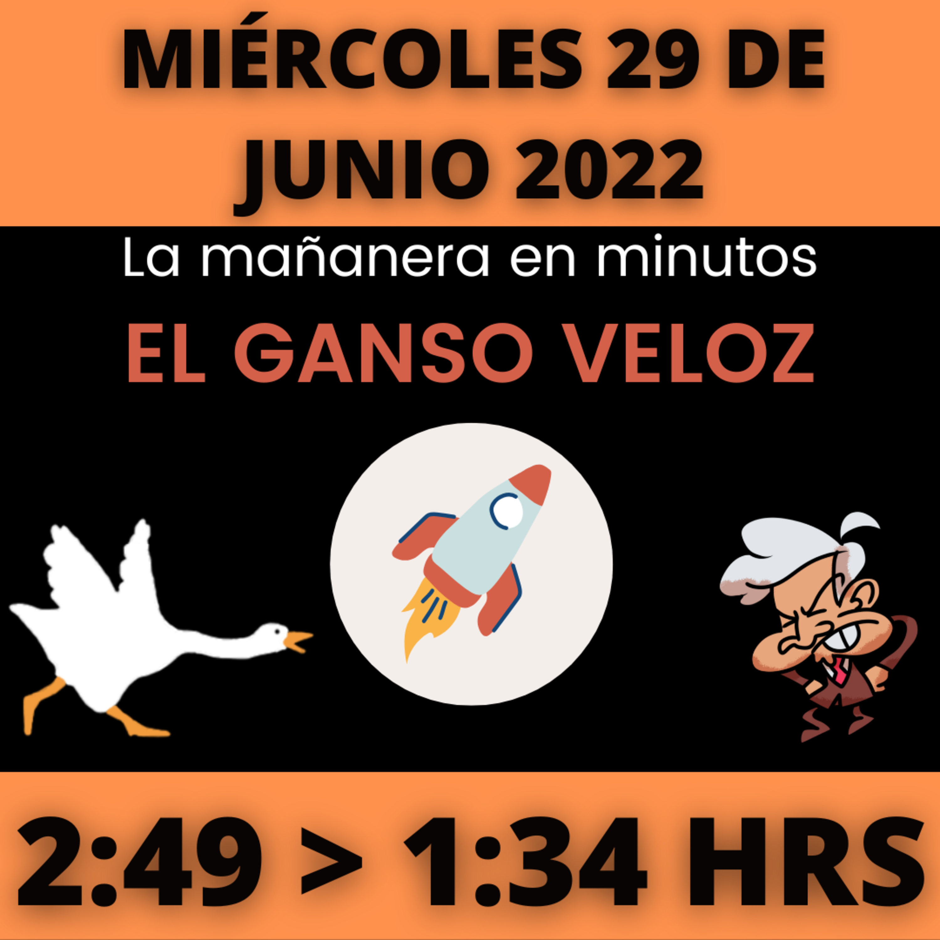 💩🐣 La mañanera en minutos | Miércoles 29 de junio 2022 | #López | El ganso veloz | #Mañanera | De 2:49 a 1:34. episode artwork