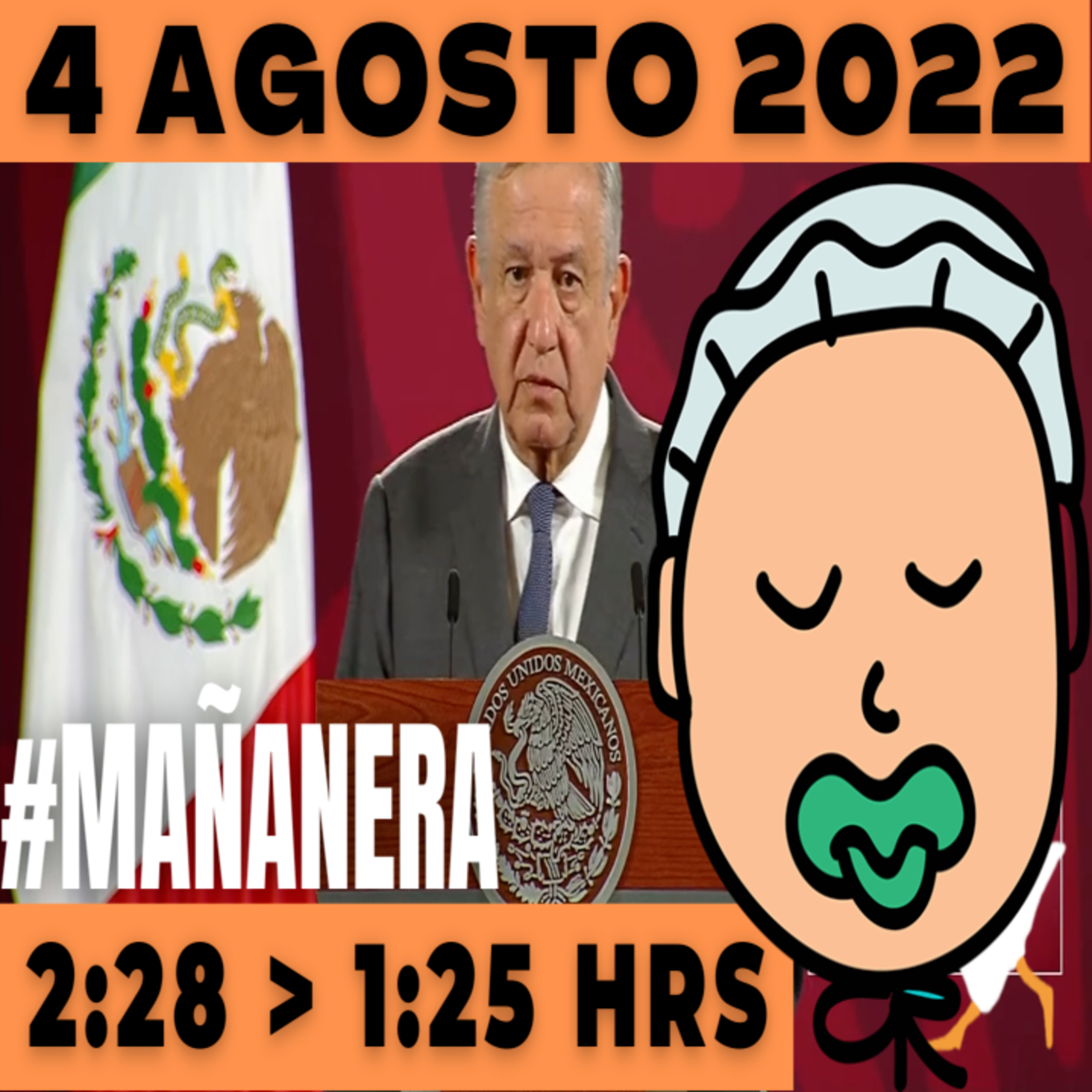 💩🐣👶 #AMLITO | La mañanera en minutos | Jueves 4 de Agosto 2022 | #López | El gansito veloz | #Mañanera | De 2:28 a 1:25. episode artwork