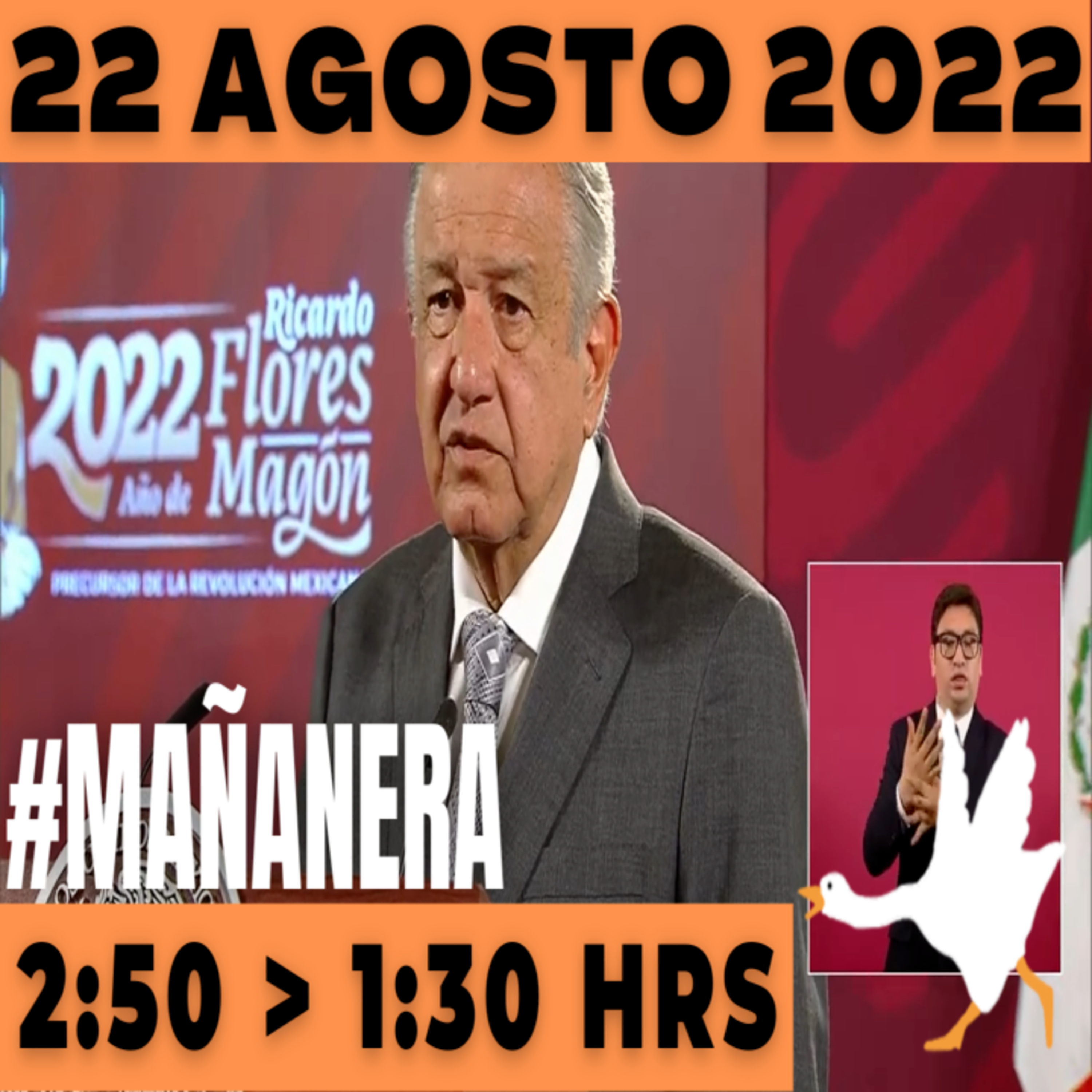 💩🐣  La mañanera en minutos | Mañanera Lunes 22 de Agosto 2022 | El ganso veloz | De 2:50 a 1:30. episode artwork