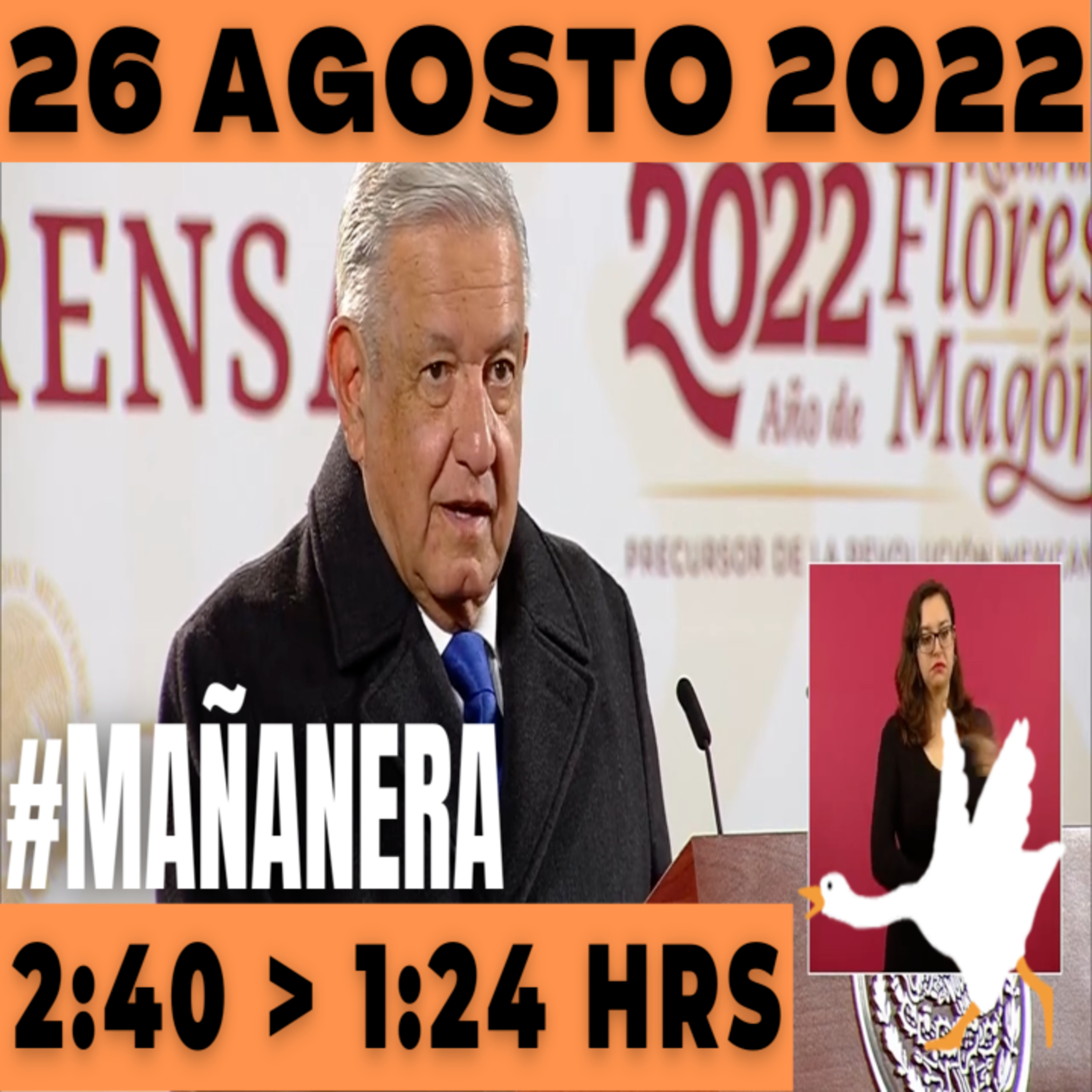 💩🐣  La mañanera en minutos | Mañanera Viernes 26 de Agosto 2022 | El ganso veloz | De 2:40 a 1:24. episode artwork