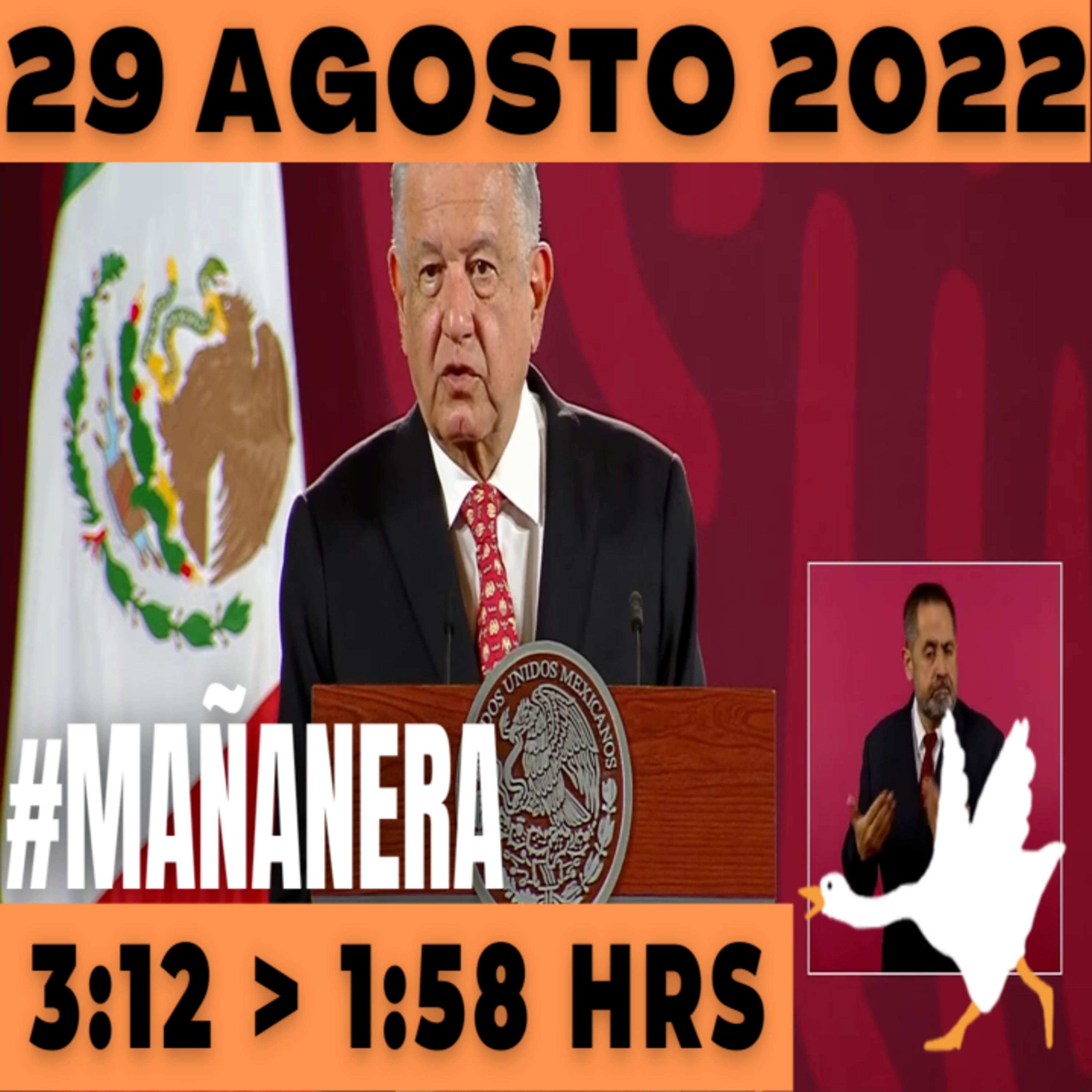💩🐣  La mañanera en minutos | Mañanera Lunes 29 de Agosto 2022 | El ganso veloz | De 3:12 a 1:58. episode artwork