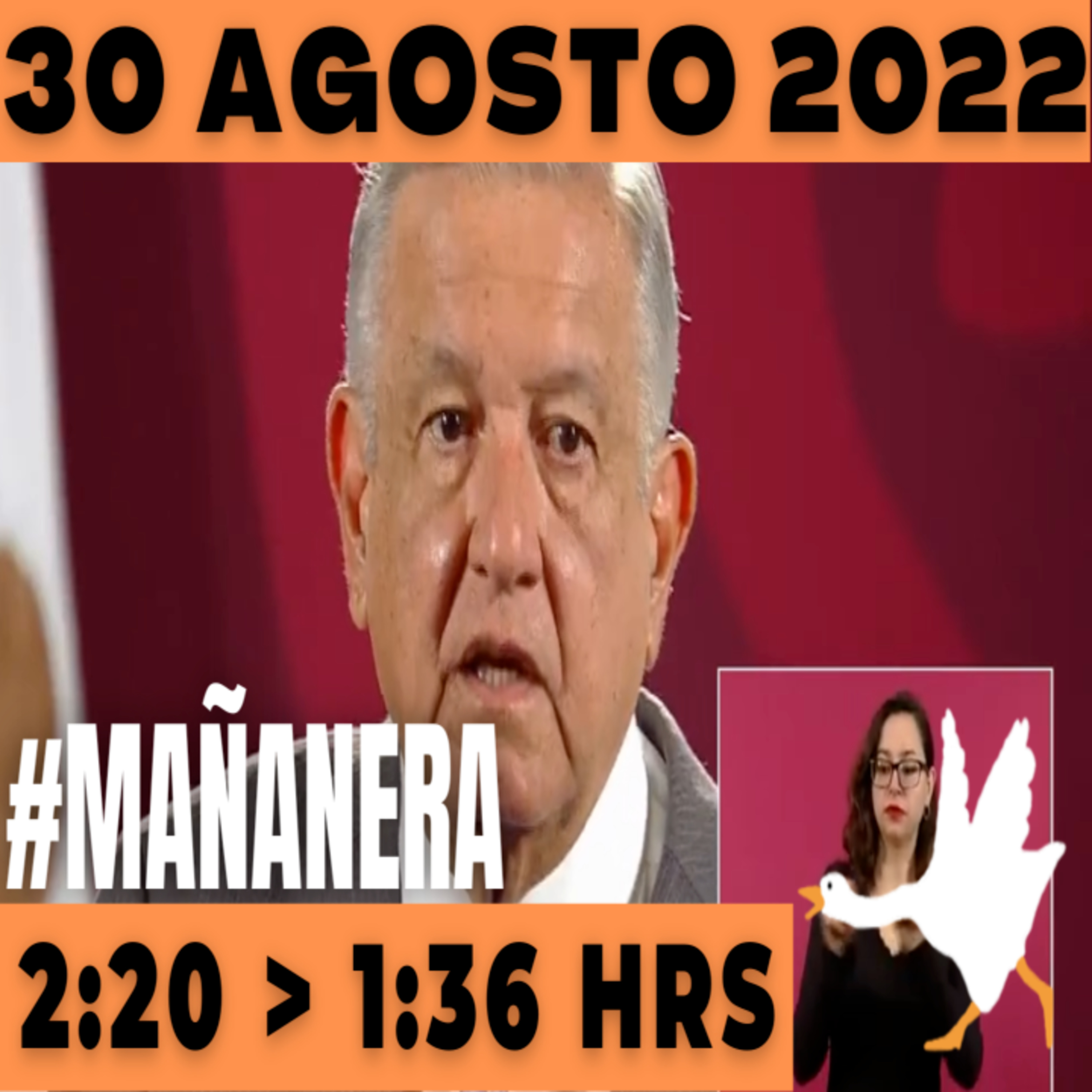 💩🐣  La mañanera en minutos | Mañanera Martes 30 de Agosto 2022 | El ganso veloz | De 2:20 a 1:36. episode artwork