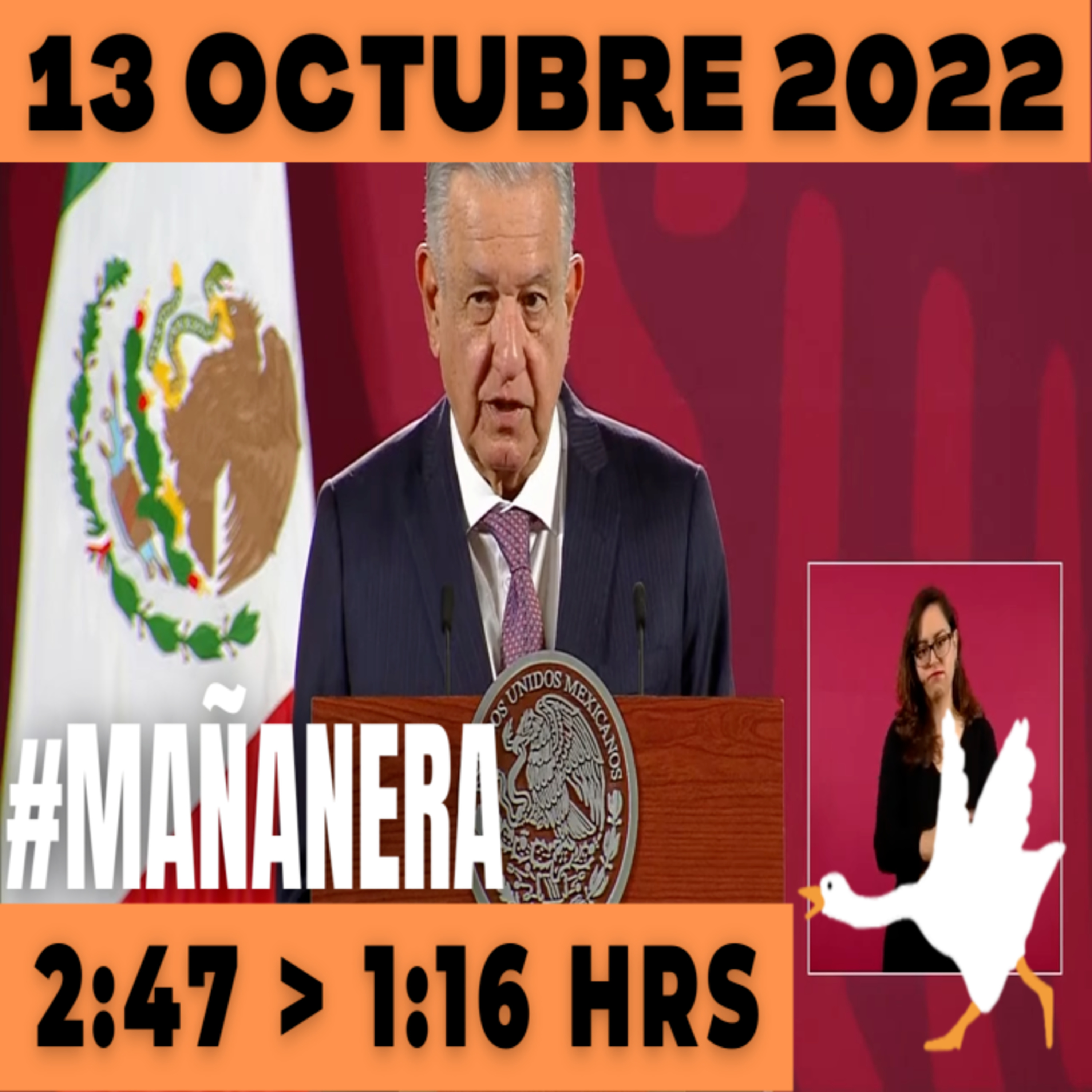 💩🐣 Conferencia de prensa matutina Jueves 13 de Octubre 2022 Presidente AMLO De 2:47 a 1:16. episode artwork