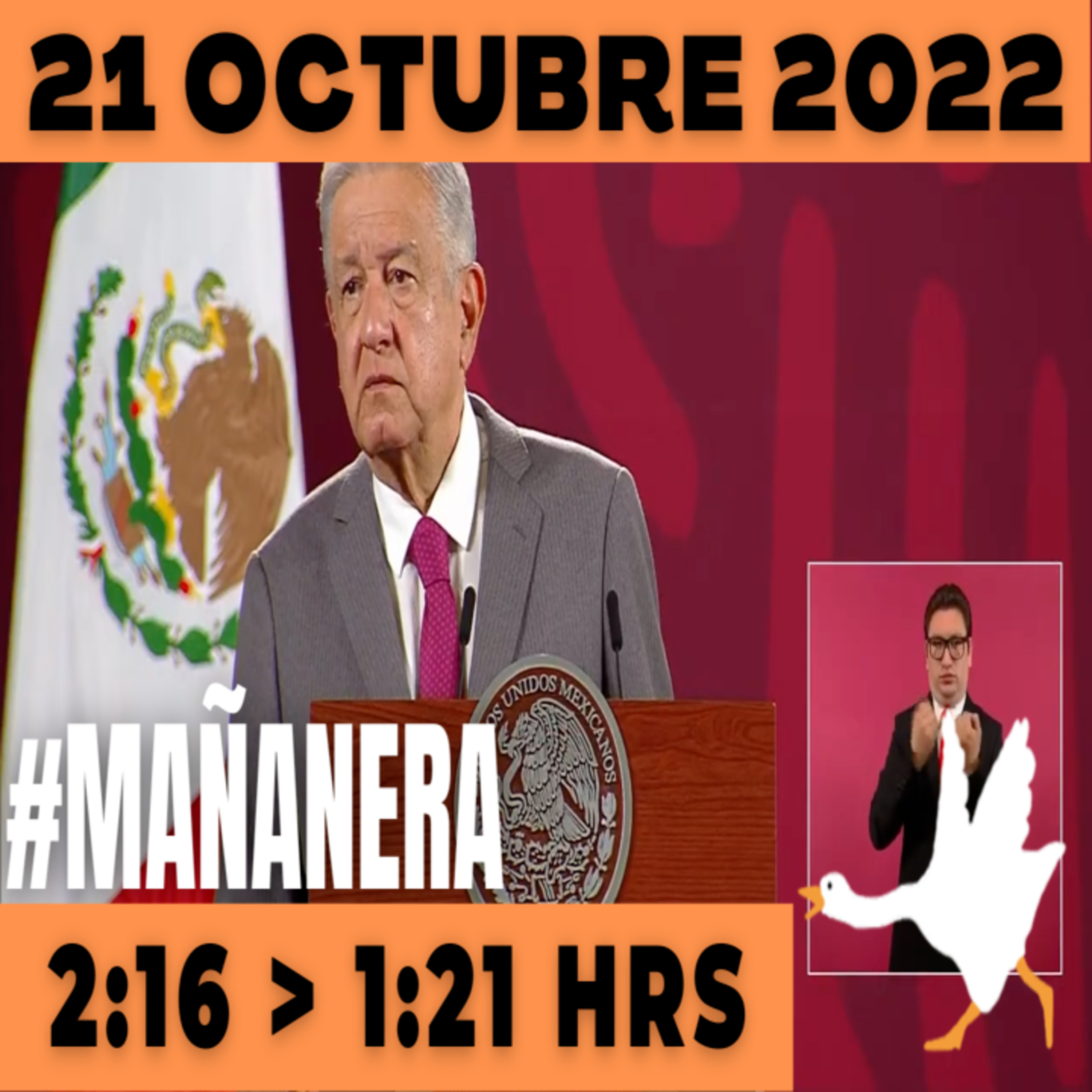 💩🐣 Conferencia de prensa matutina Viernes 21 de Octubre 2022 Presidente AMLO De 2:16 a 1:21. episode artwork
