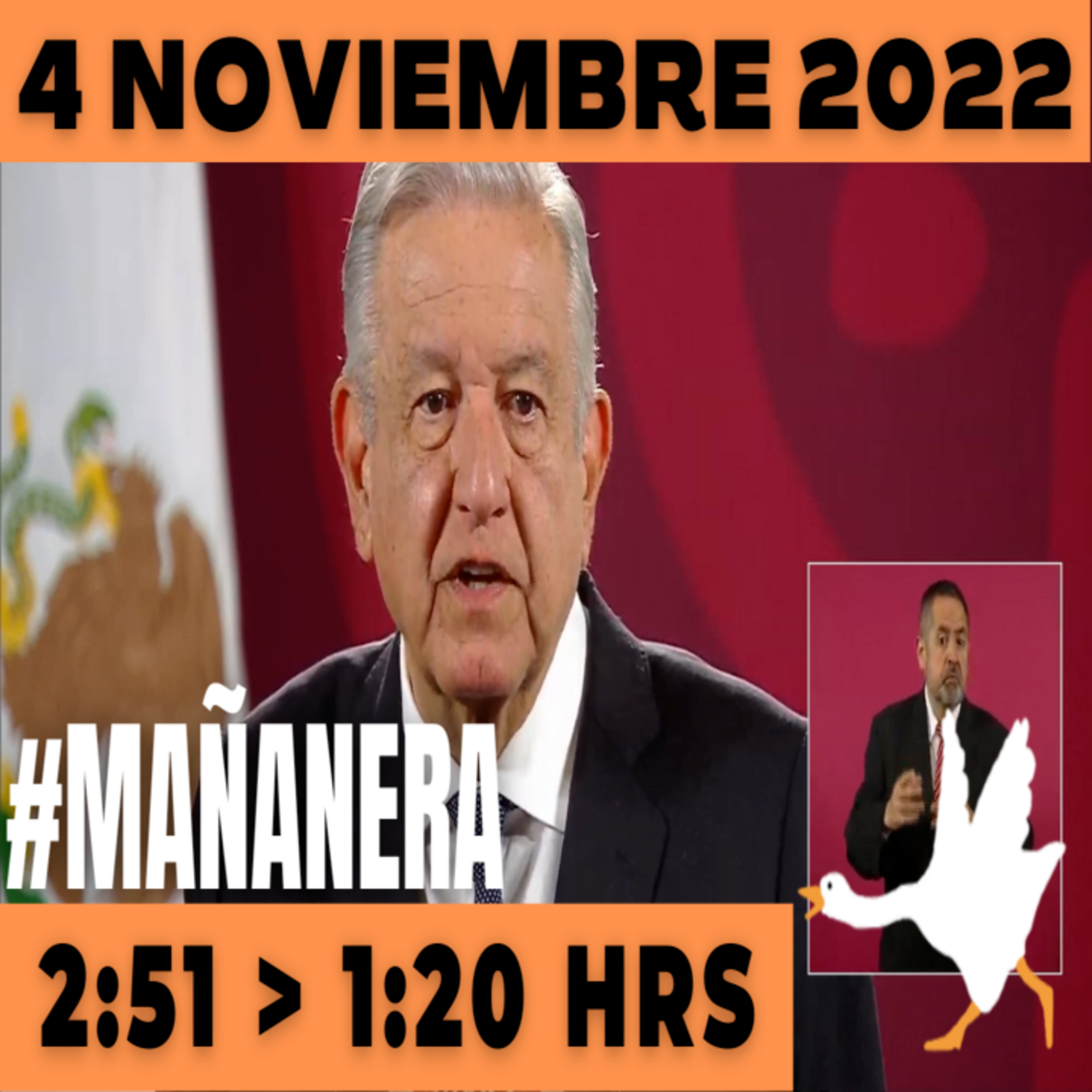 💩🐣 Conferencia de prensa matutina Viernes 4 de Noviembre 2022 Presidente AMLO De 2:51 a 1:20. episode artwork