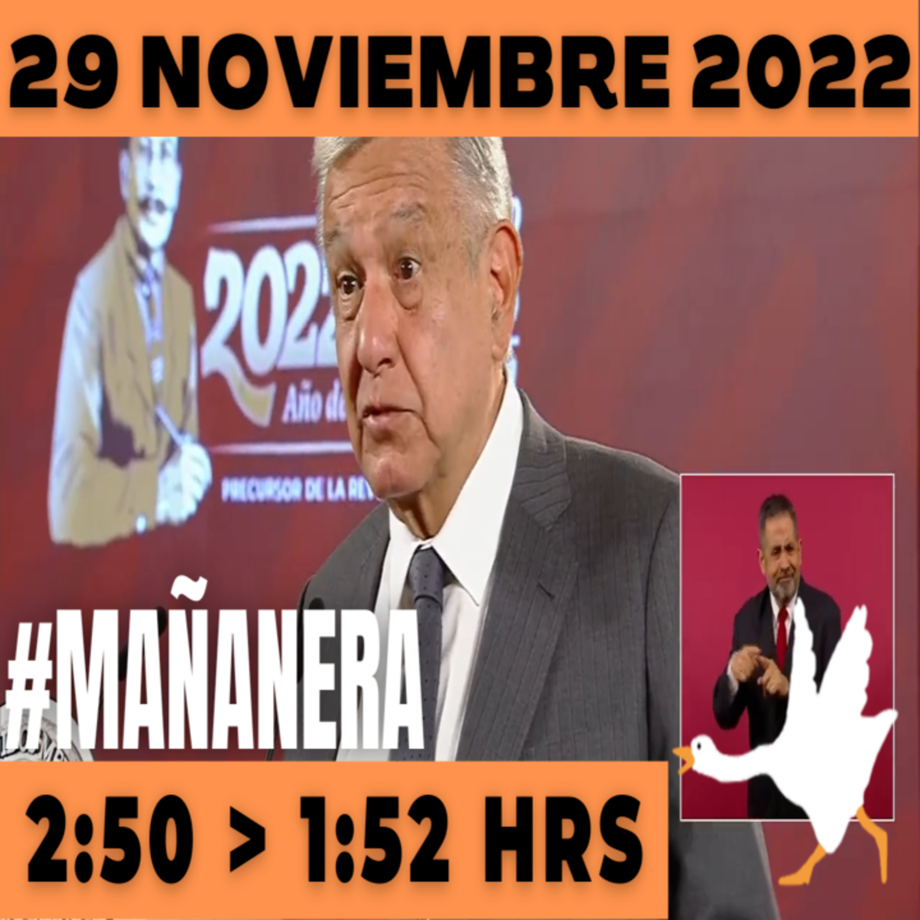 💩🐣 Conferencia de prensa matutina Martes 29 de Noviembre 2022 Presidente AMLO De 2:50 a 1:52. episode artwork