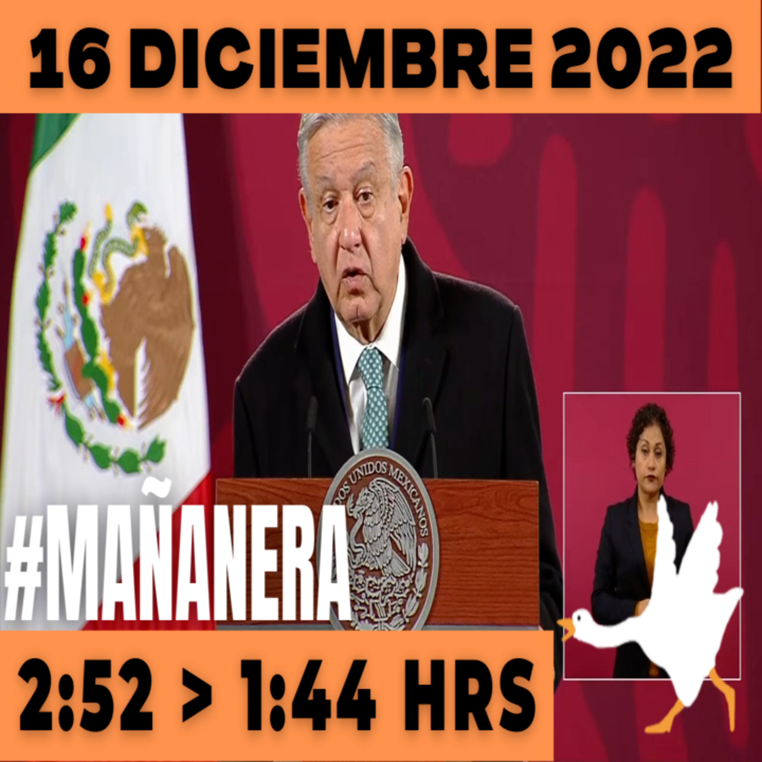 💩🐣 Conferencia de prensa matutina Viernes 16 de Diciembre 2022 Presidente AMLO De 2:52 a 1:44. episode artwork