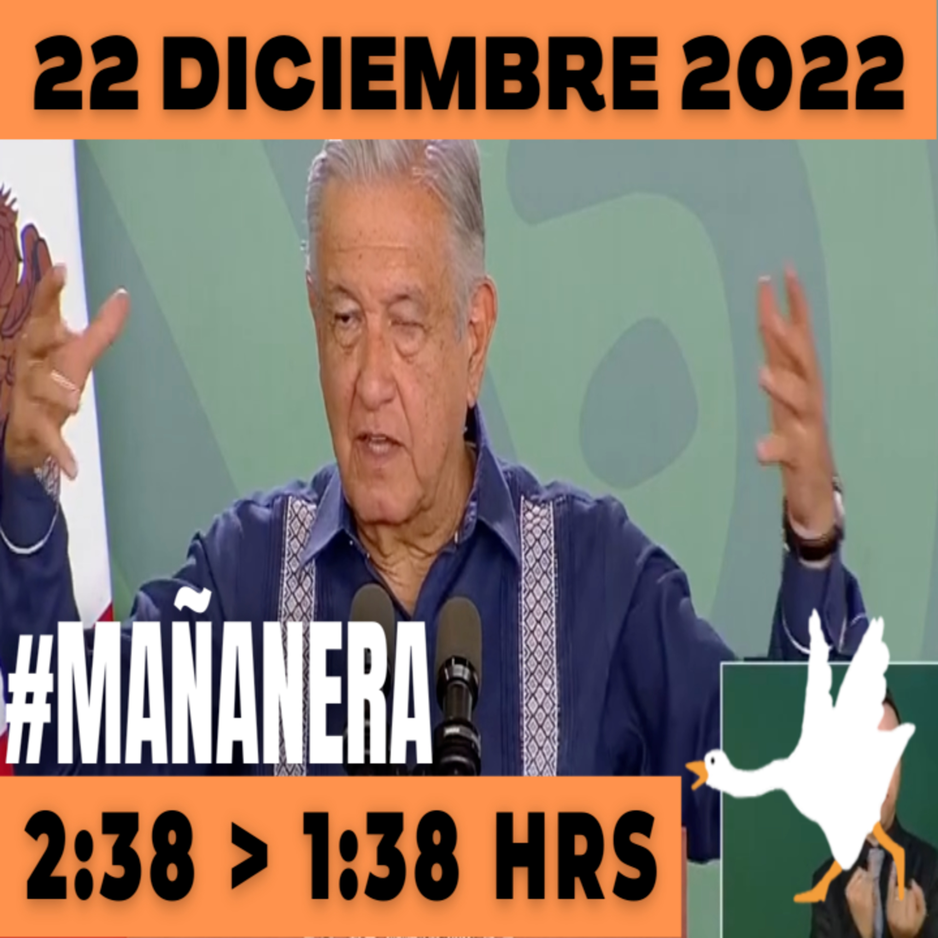 💩🐣 Conferencia de prensa matutina Jueves 22 de Diciembre 2022   Presidente AMLO De 2:38 a 1:38. episode artwork