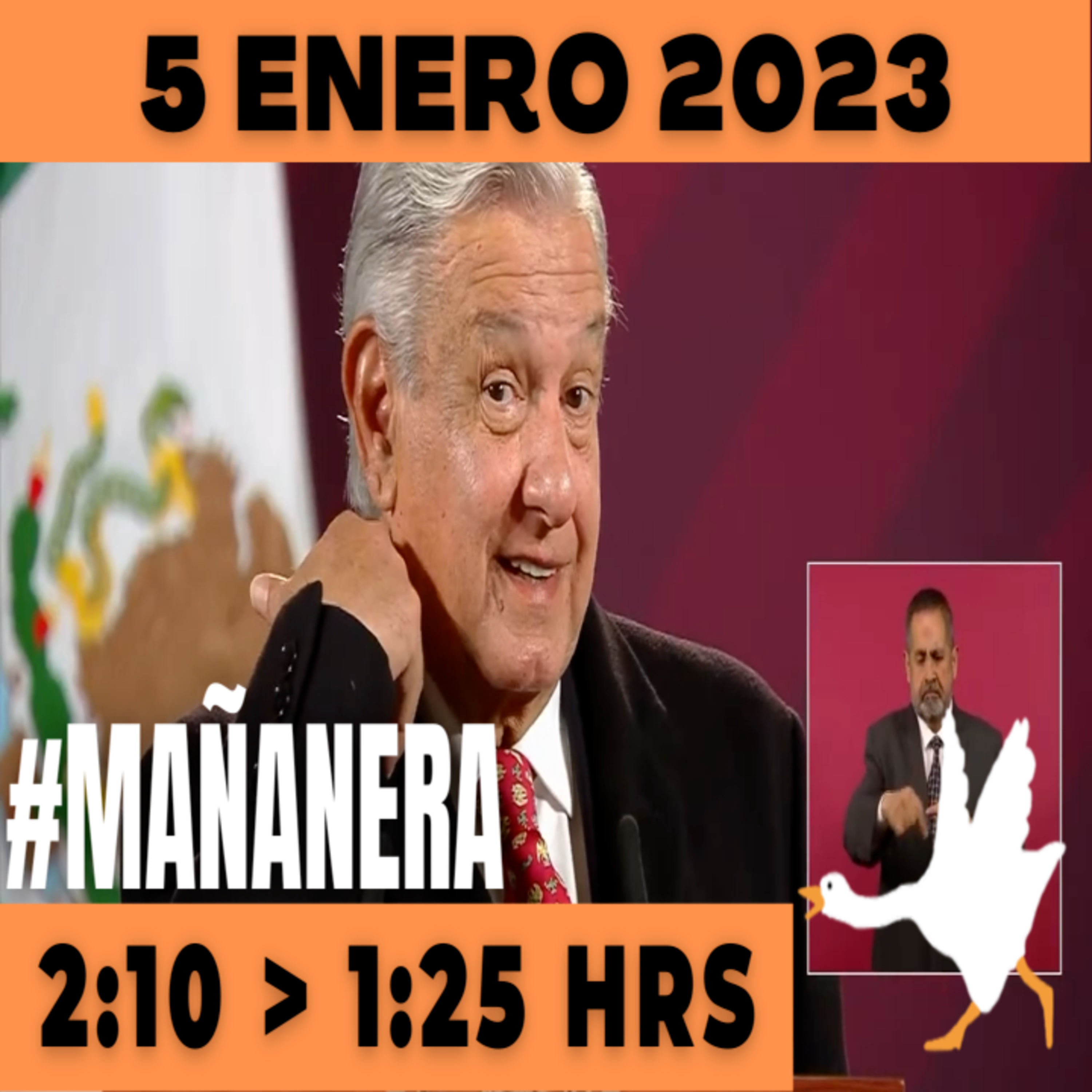💩🐣 Conferencia de prensa matutina Jueves 5 de Enero 2023 Presidente AMLO De 2:10 a 1:25. episode artwork