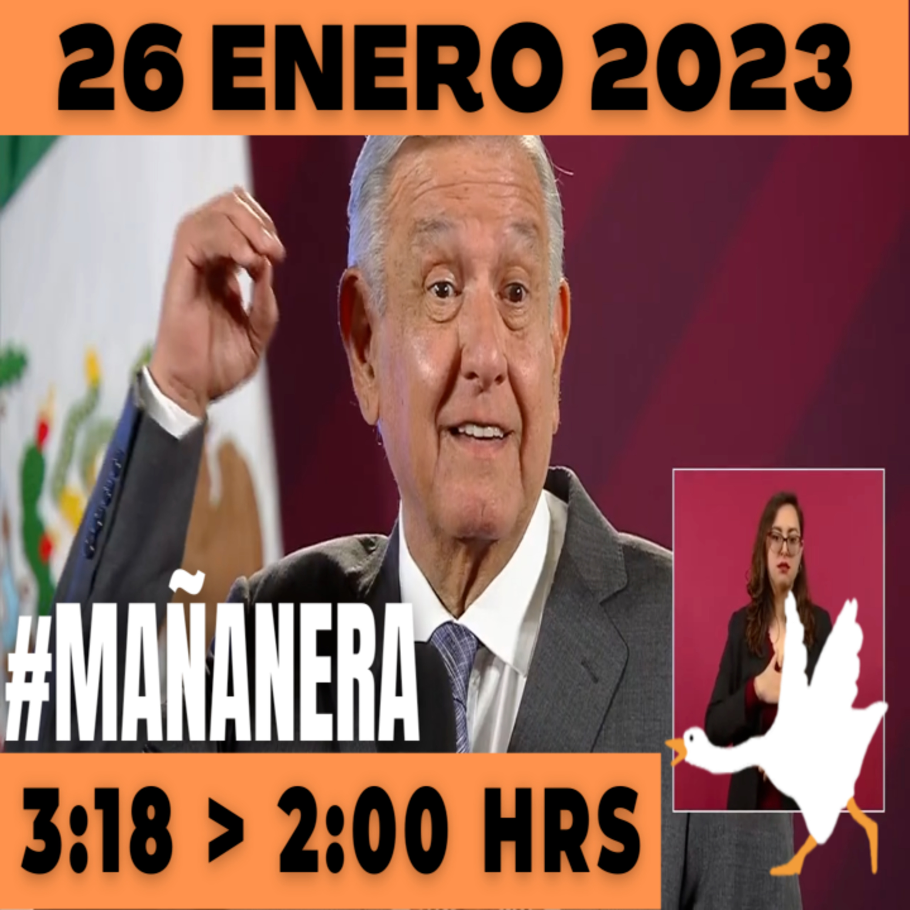 💩🐣 Conferencia de prensa matutina Jueves 26 de Enero 2023 Presidente AMLO De 3:18 a 2:00. episode artwork