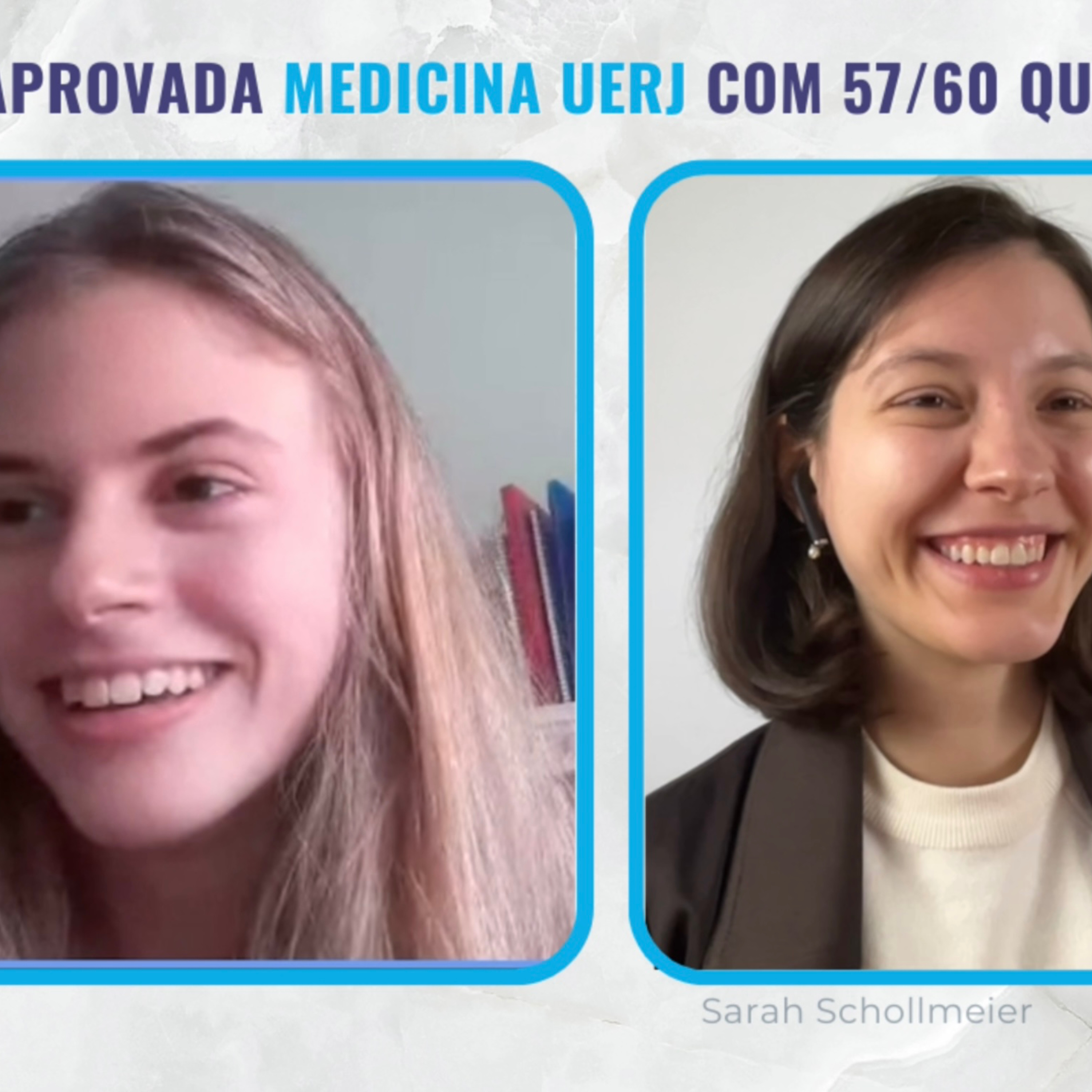 Medicina UERJ! Ela acertou 57 de 60 questões!
