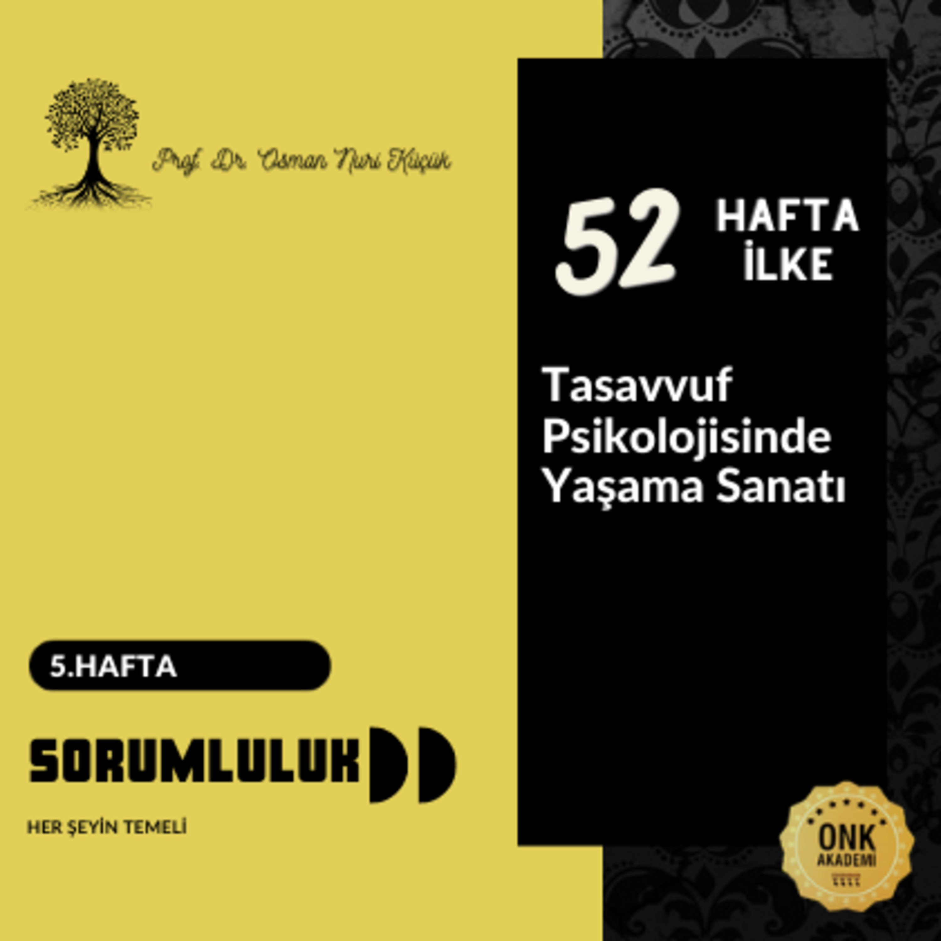 Tasavvuf Psikolojisinde Yaşama Sanatı Prof. Dr. Osman Nuri Küçük - 52 Hafta 52 İlke