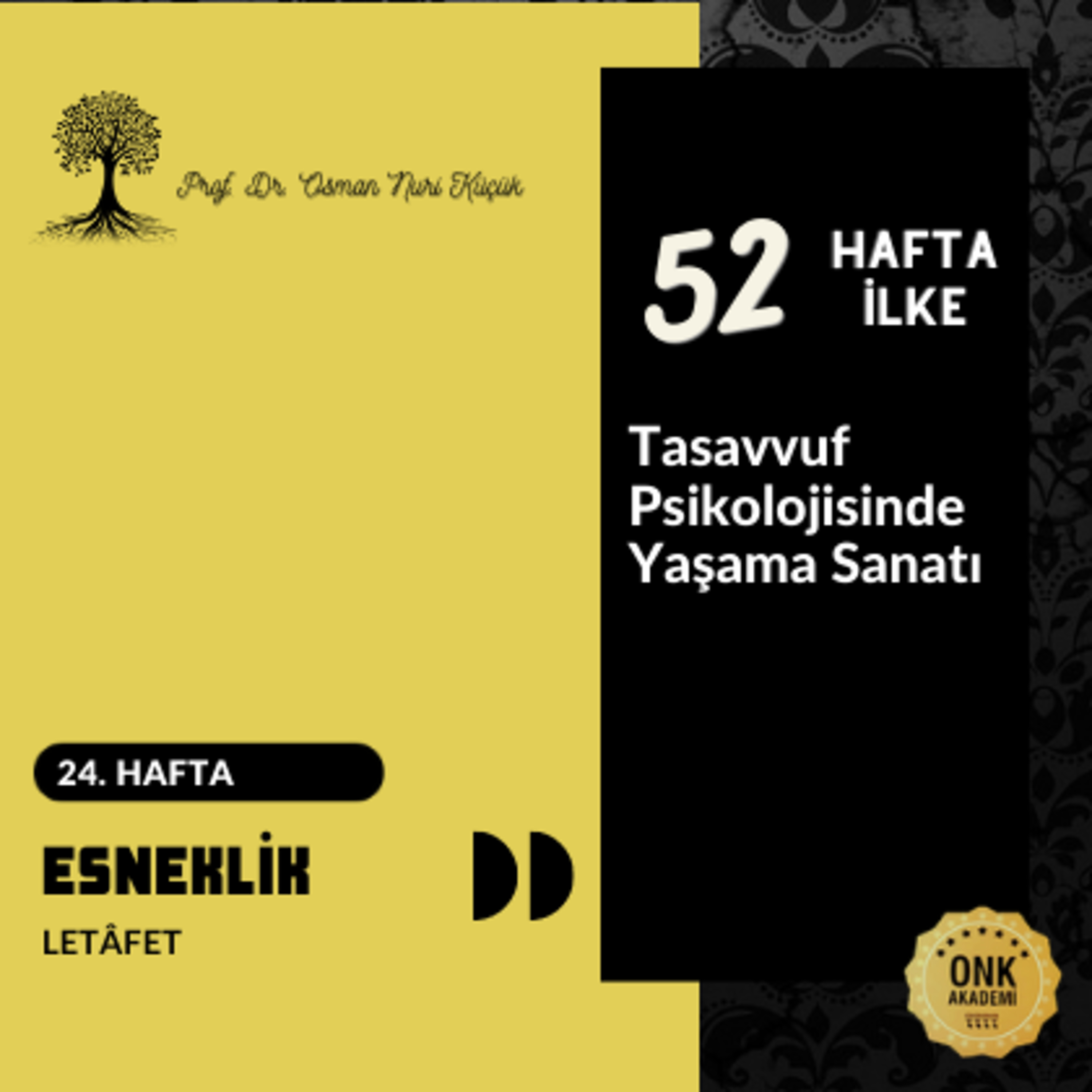 Tasavvuf Psikolojisinde Yaşama Sanatı Prof. Dr. Osman Nuri Küçük - 52 Hafta 52 İlke