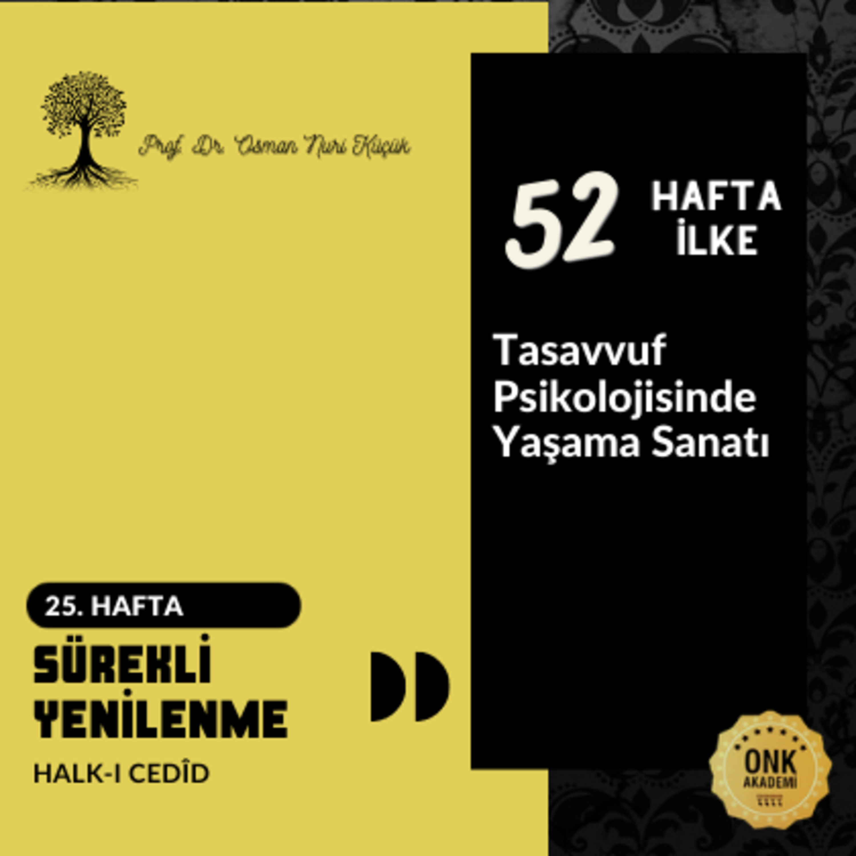 Tasavvuf Psikolojisinde Yaşama Sanatı Prof. Dr. Osman Nuri Küçük - 52 Hafta 52 İlke