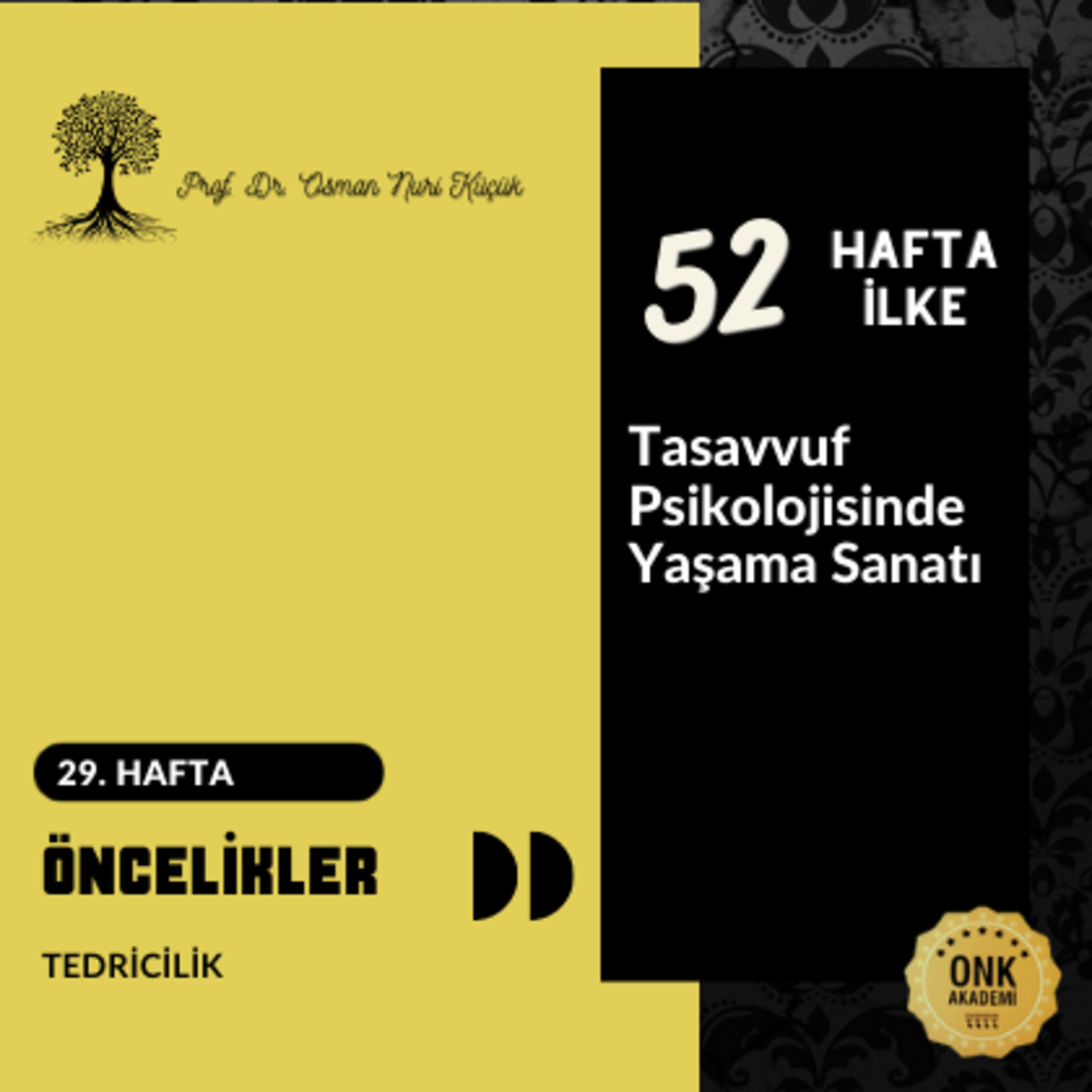 Tasavvuf Psikolojisinde Yaşama Sanatı Prof. Dr. Osman Nuri Küçük - 52 Hafta 52 İlke