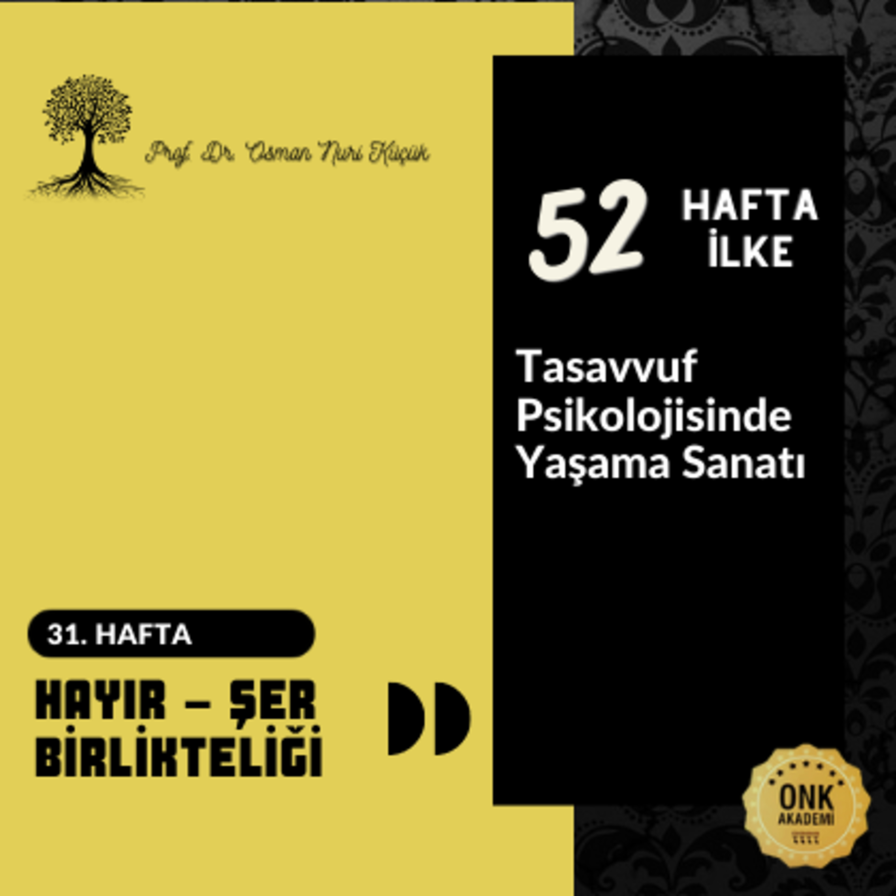 Tasavvuf Psikolojisinde Yaşama Sanatı Prof. Dr. Osman Nuri Küçük - 52 Hafta 52 İlke
