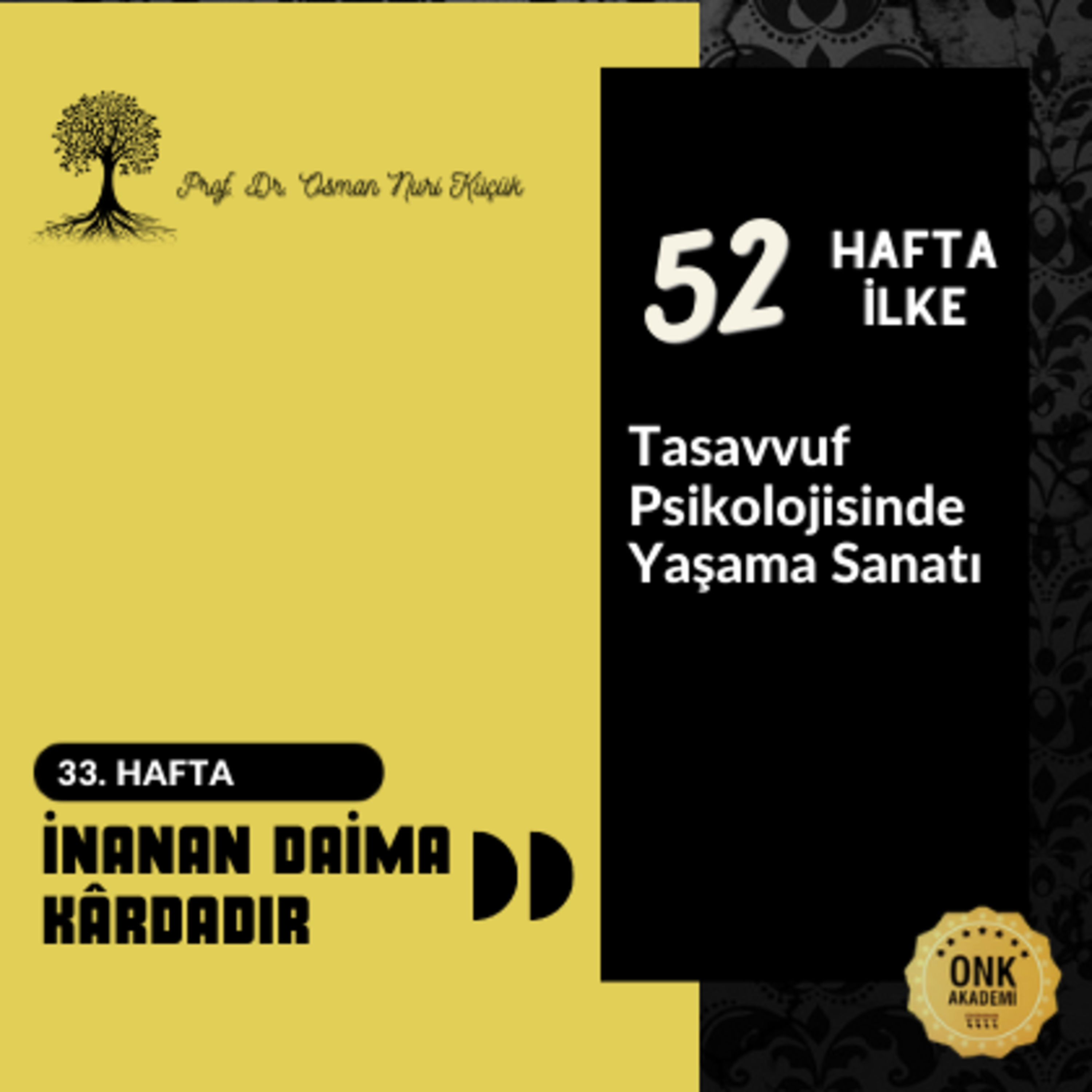 Tasavvuf Psikolojisinde Yaşama Sanatı Prof. Dr. Osman Nuri Küçük - 52 Hafta 52 İlke
