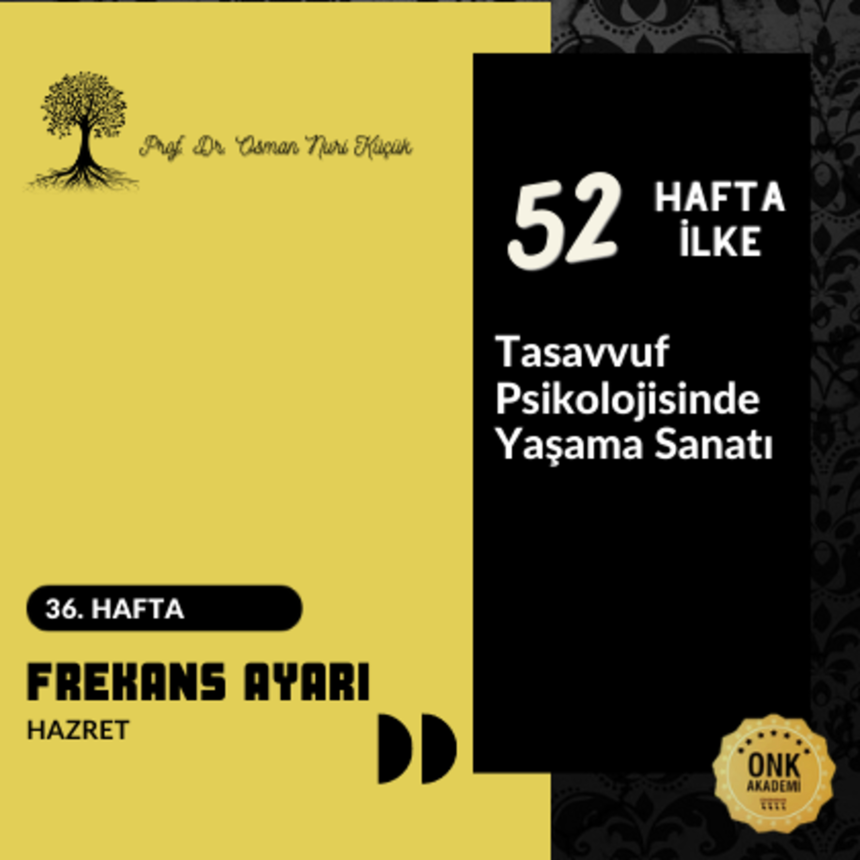 Tasavvuf Psikolojisinde Yaşama Sanatı Prof. Dr. Osman Nuri Küçük - 52 Hafta 52 İlke