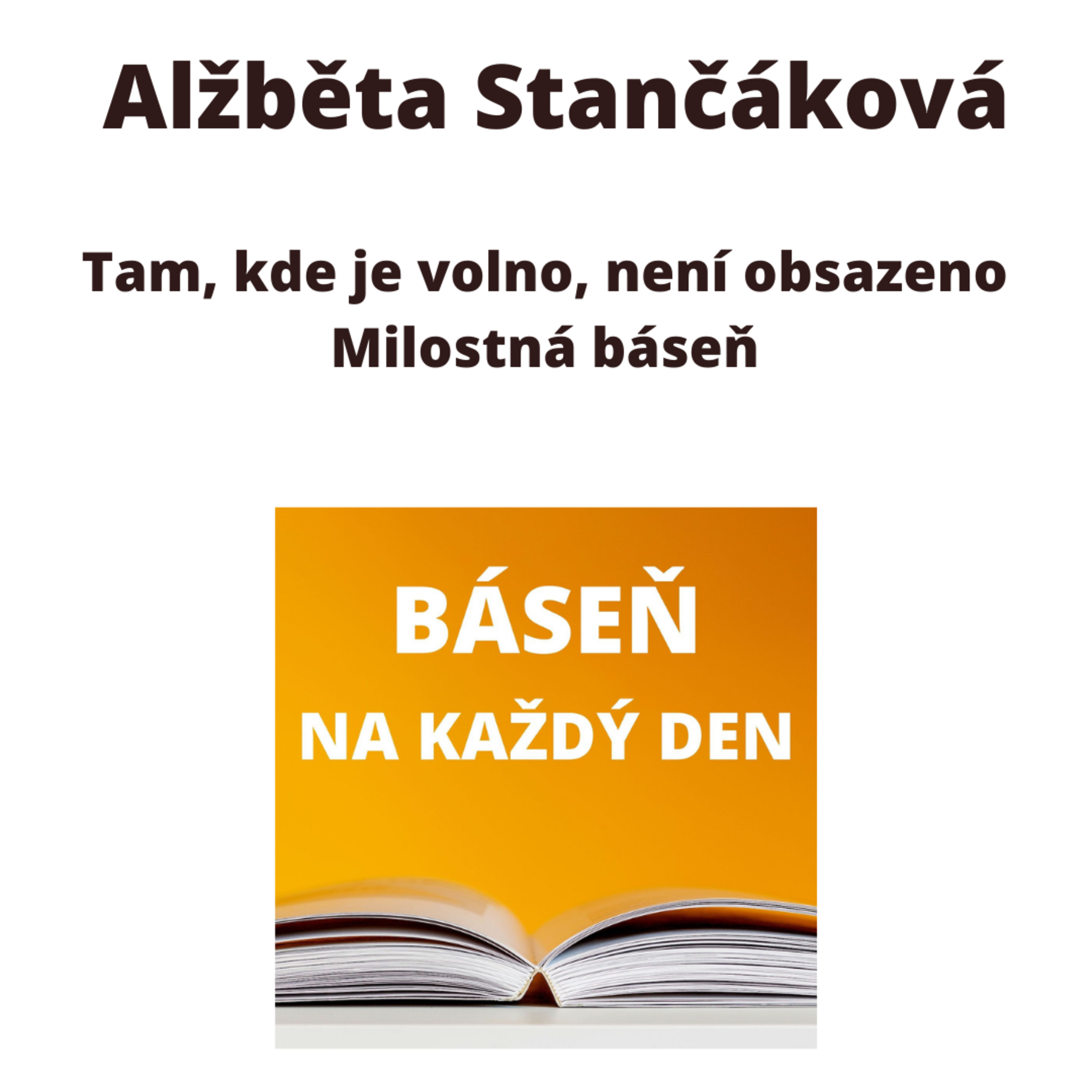 Alžběta Stančáková - Tam, kde je volno, není obsazeno + Milostná báseň episode artwork