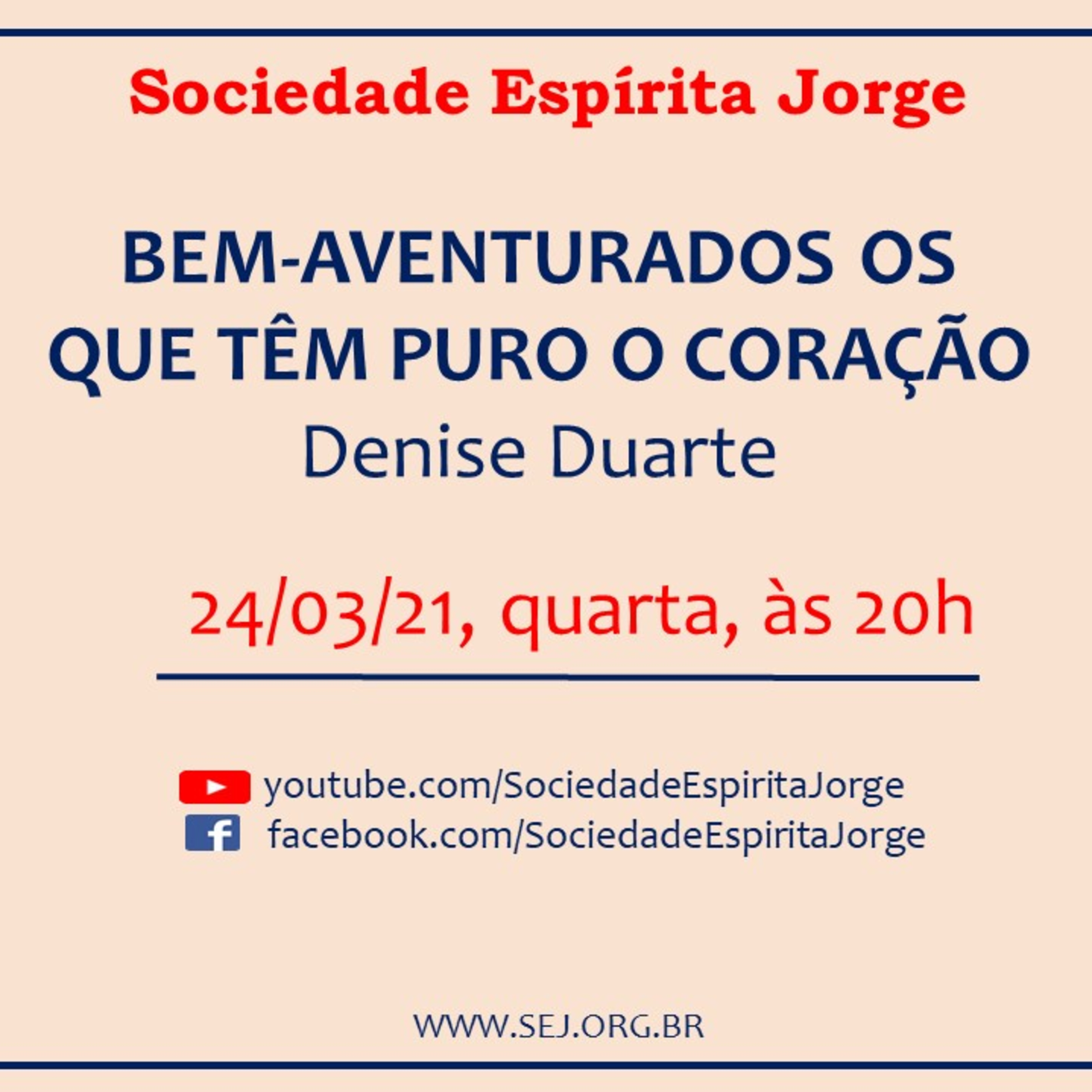 MINUTOS NA SEJ - Sociedade Espírita Jorge