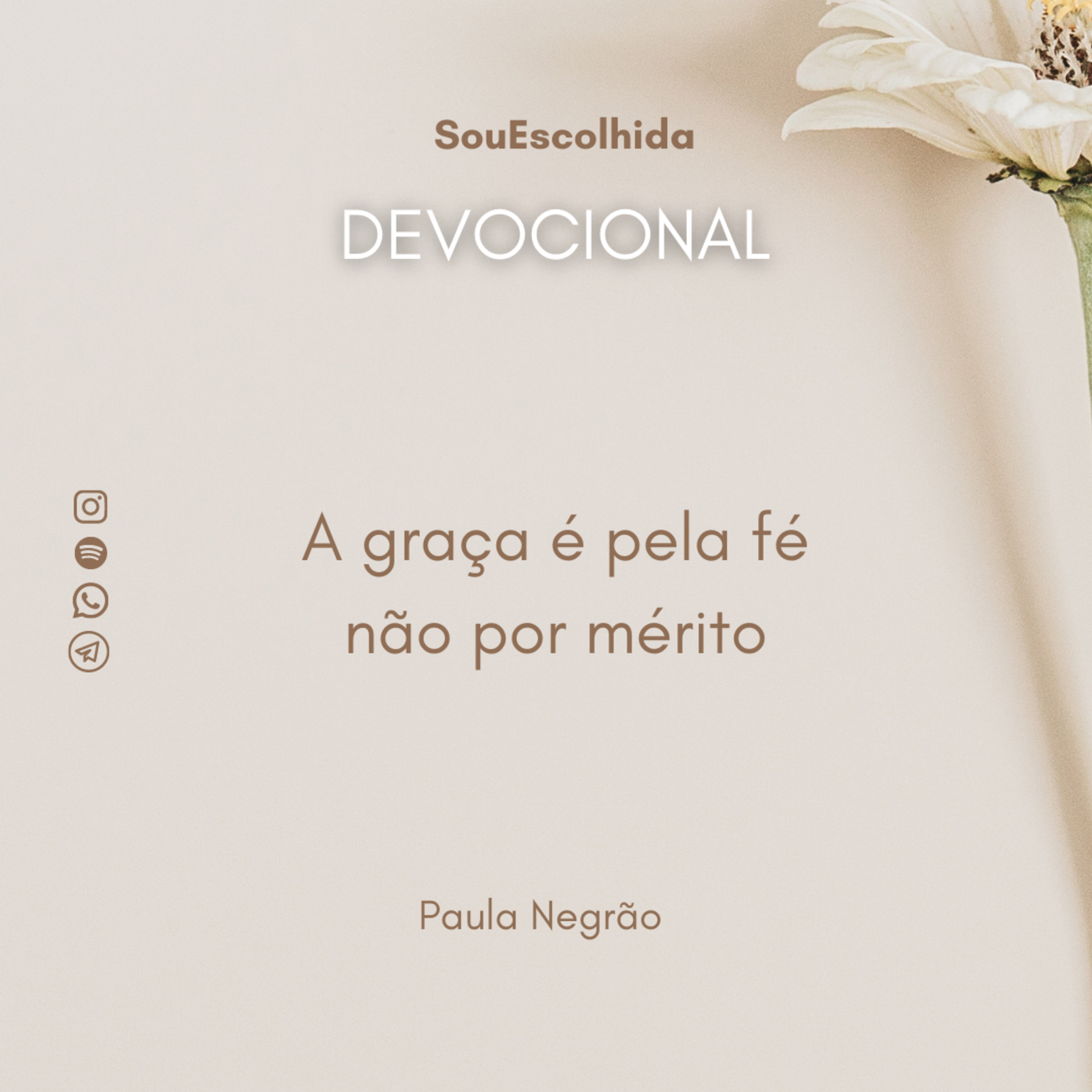 A graça é pela fé não por mérito 