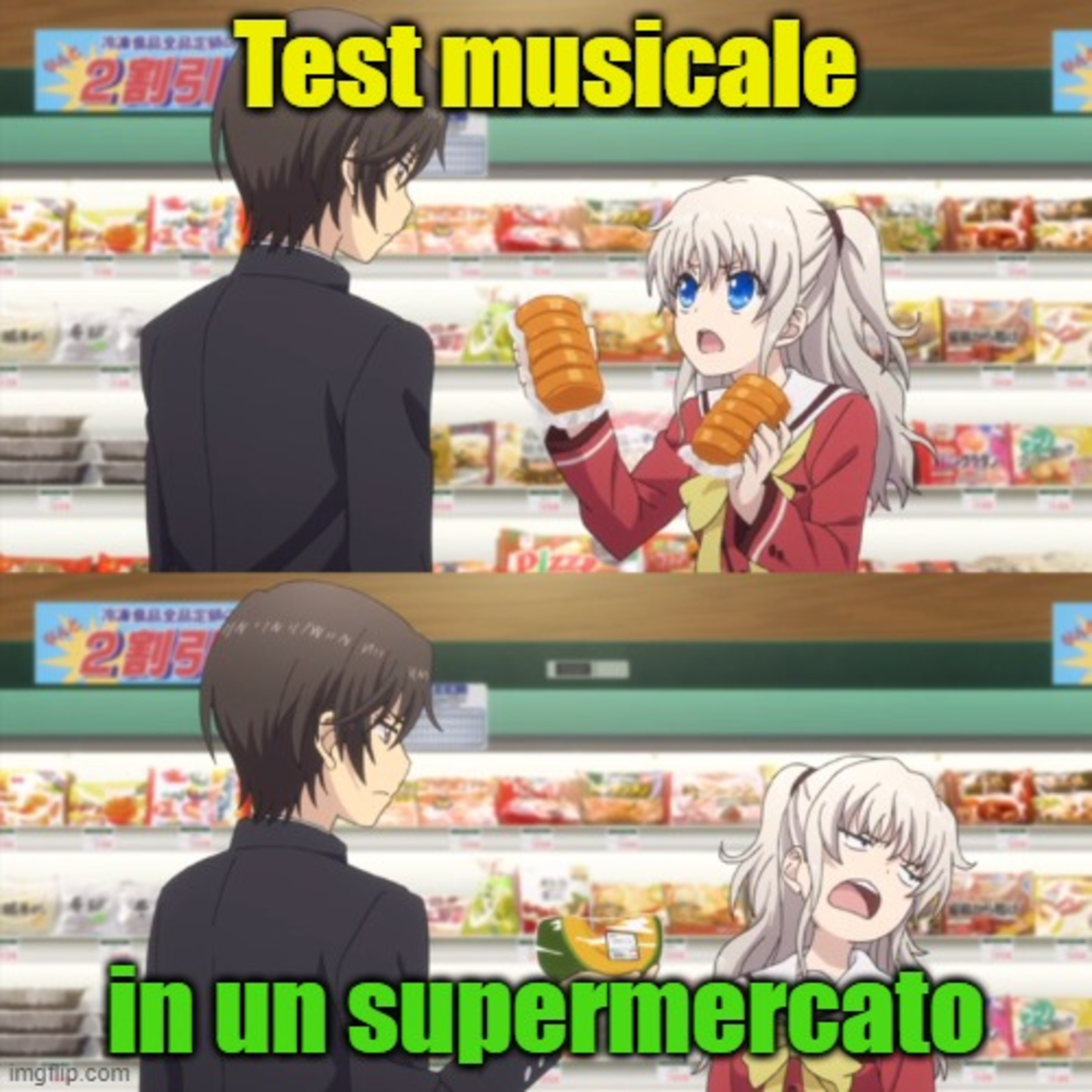 Test musicale in un supermercato