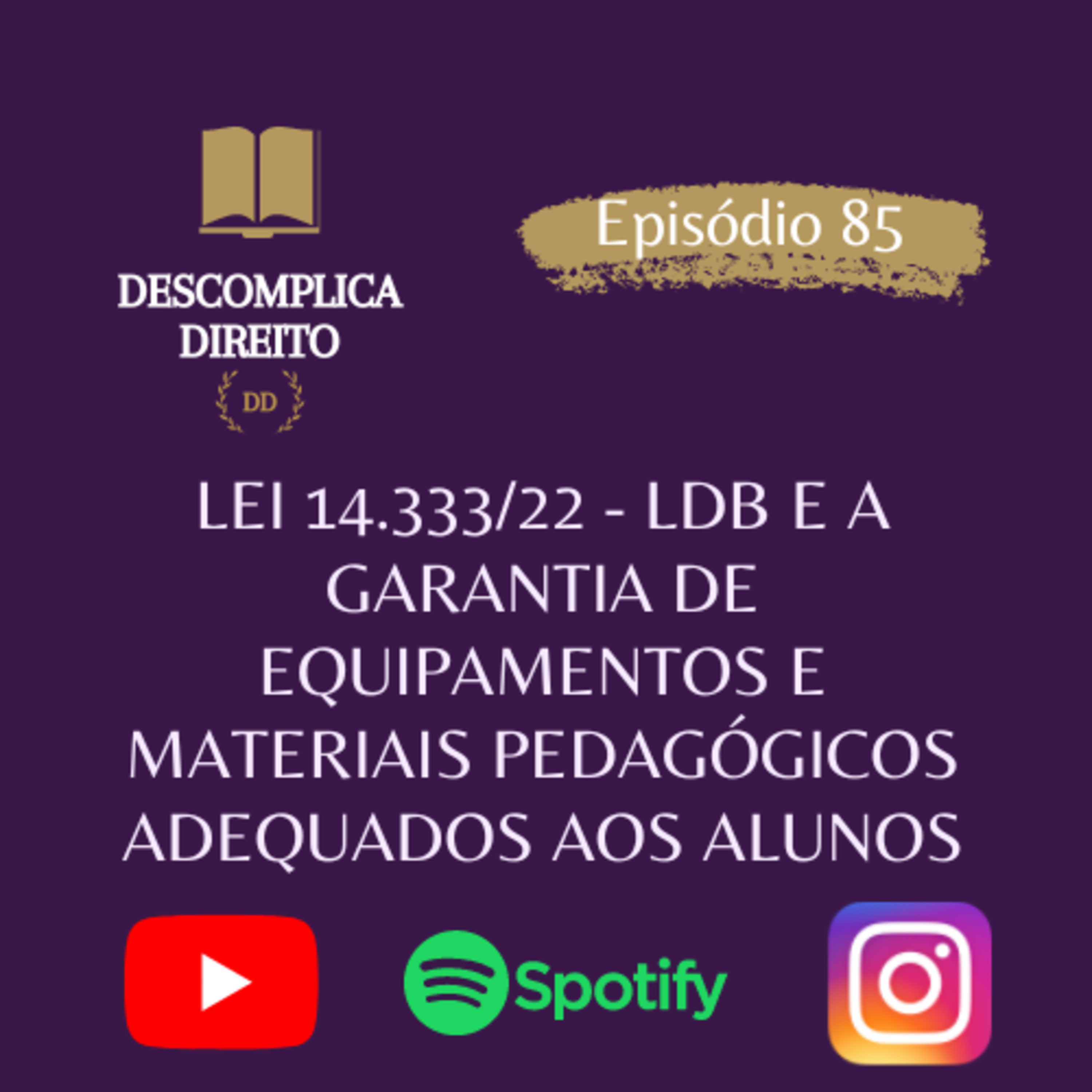 LEI 14.333/22 - LDB E A GARANTIA DE EQUIPAMENTOS E MATERIAIS PEDAGÓGICOS ADEQUADOS AOS ALUNOS episode artwork
