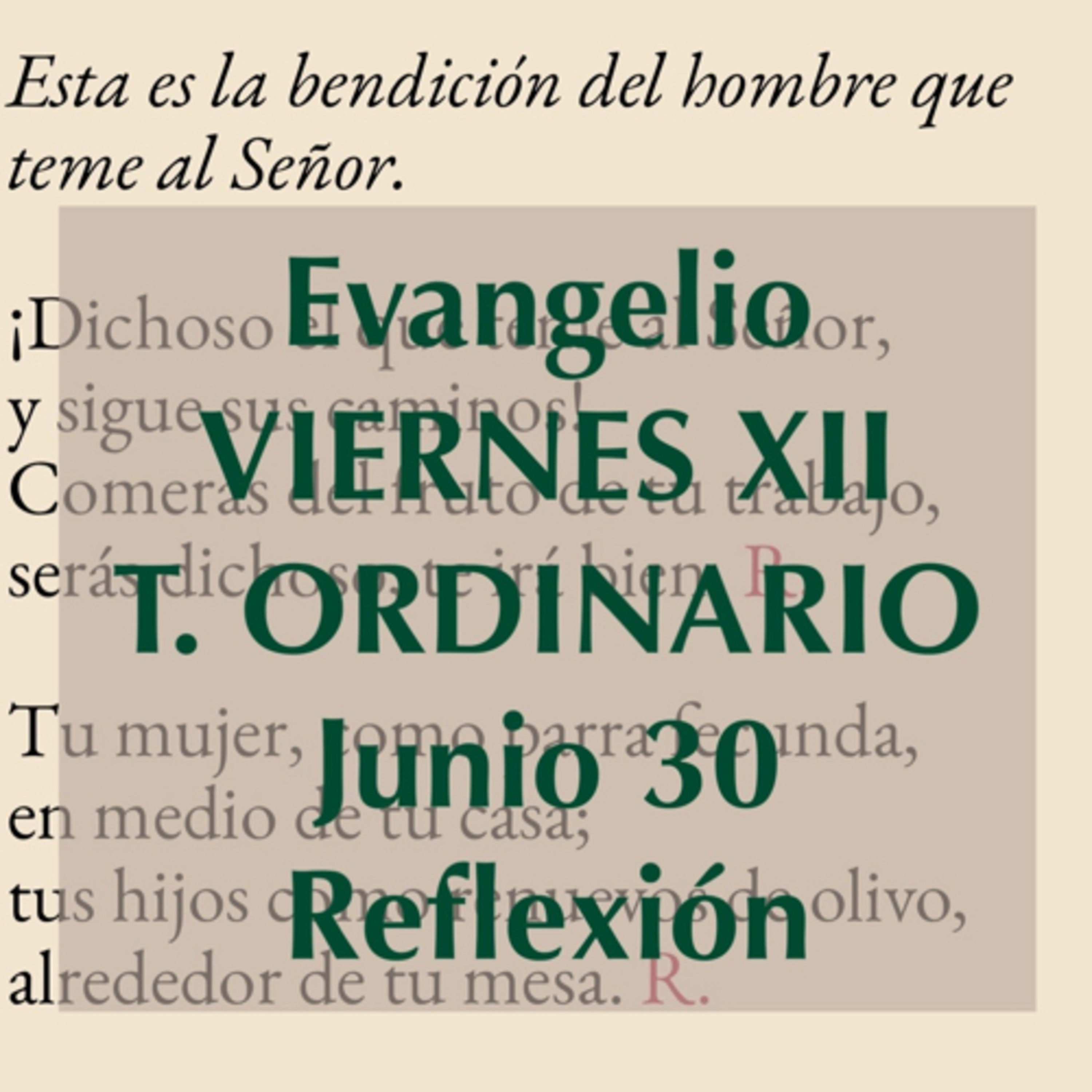 VIERNES XII DE TIEMPO ORDINARIO. Junio 30. Evangelio y reflexión. episode artwork