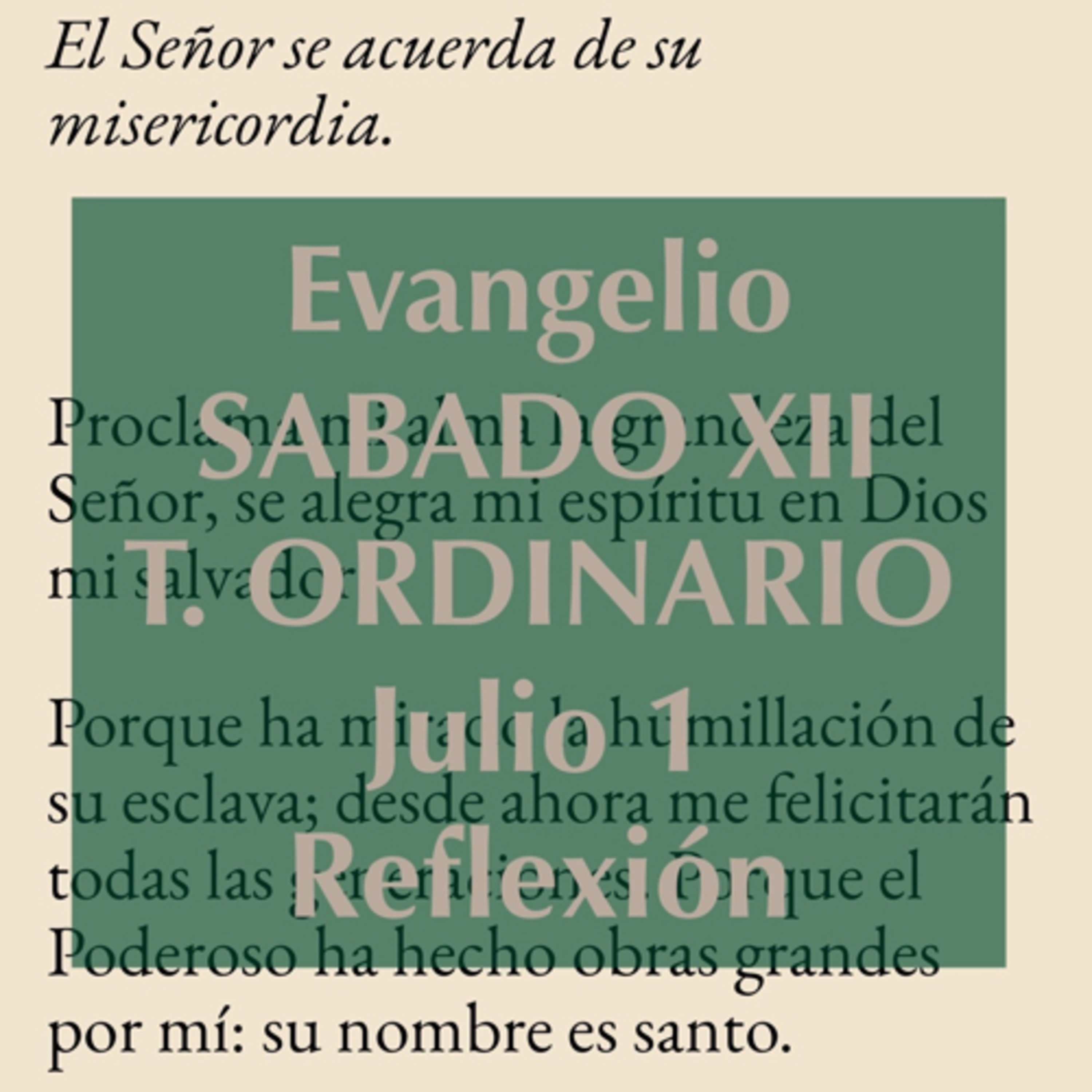 SABADO XII DE TIEMPO ORDINARIO. Julio 1. Evangelio y reflexión. episode artwork