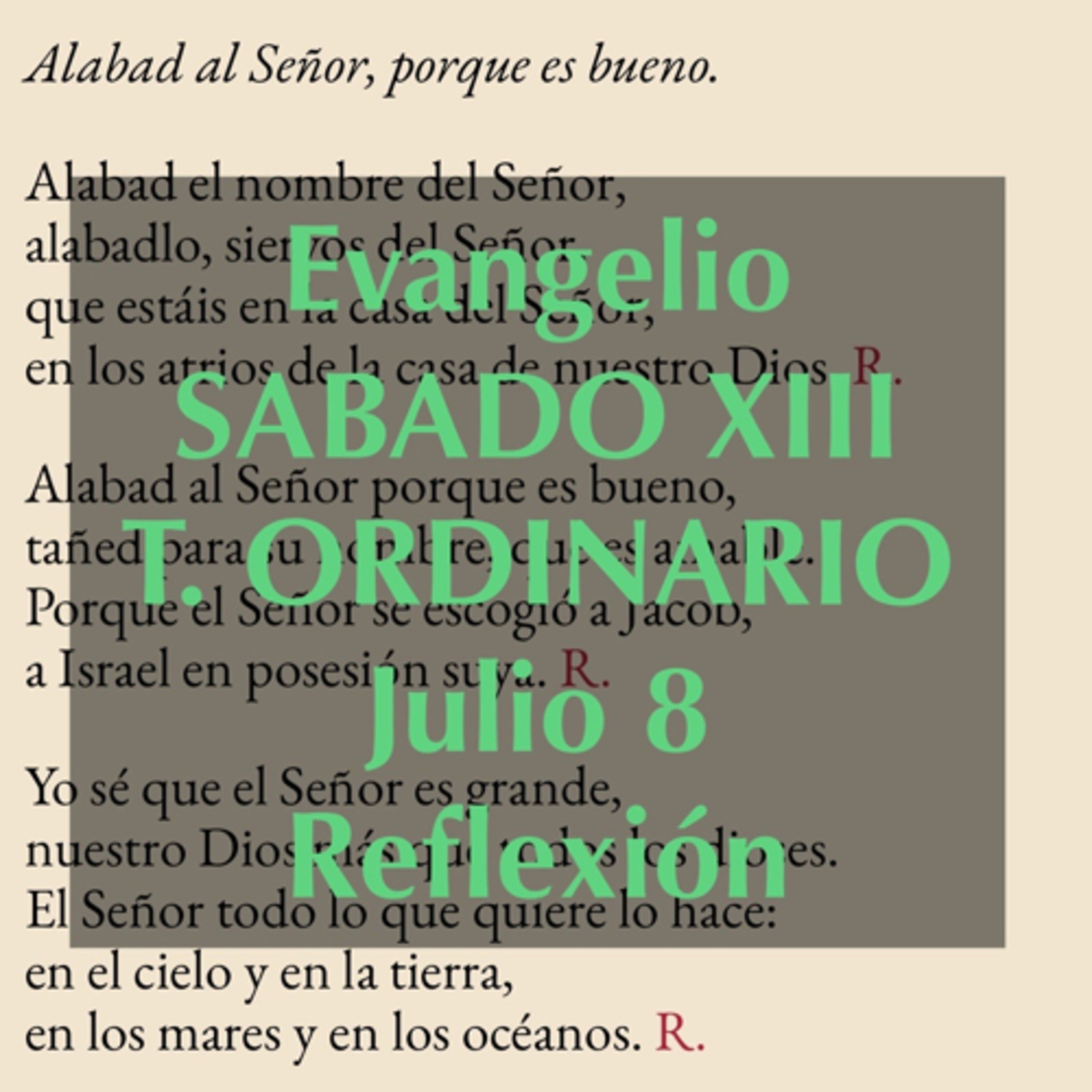 SABADO XIII DE TIEMPO ORDINARIO. Julio 8. Evangelio y reflexión. episode artwork