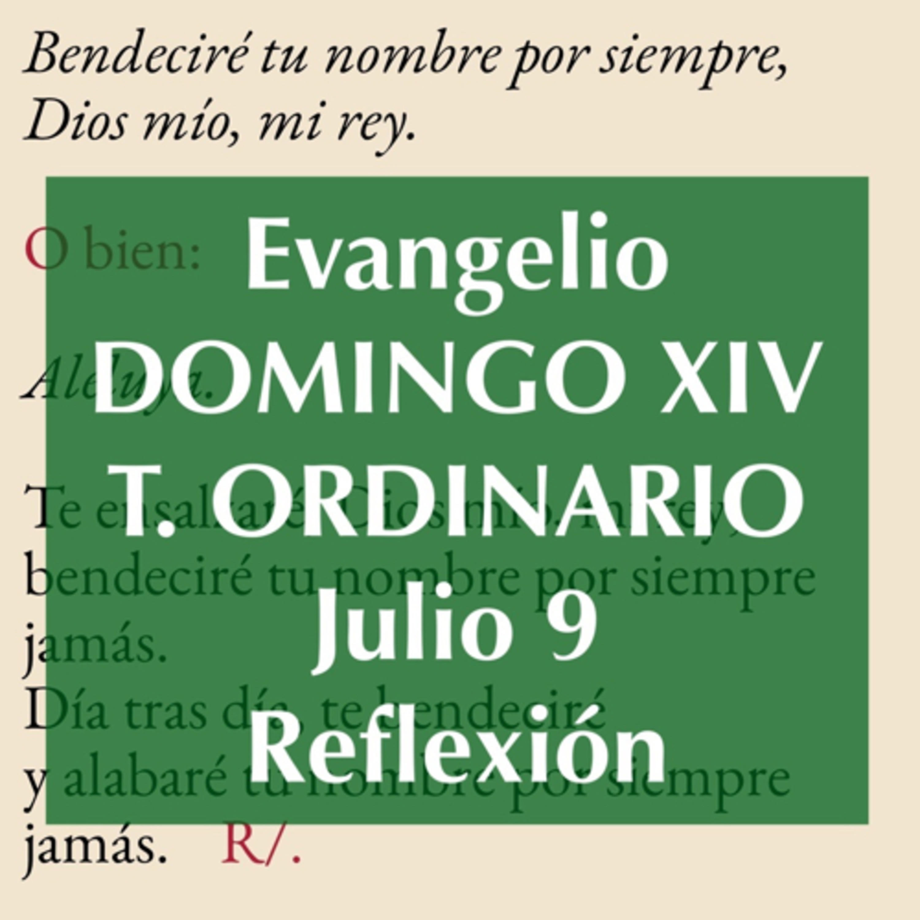 DOMINGO XIV DE TIEMPO ORDINARIO. Julio 9. Evangelio y reflexión.