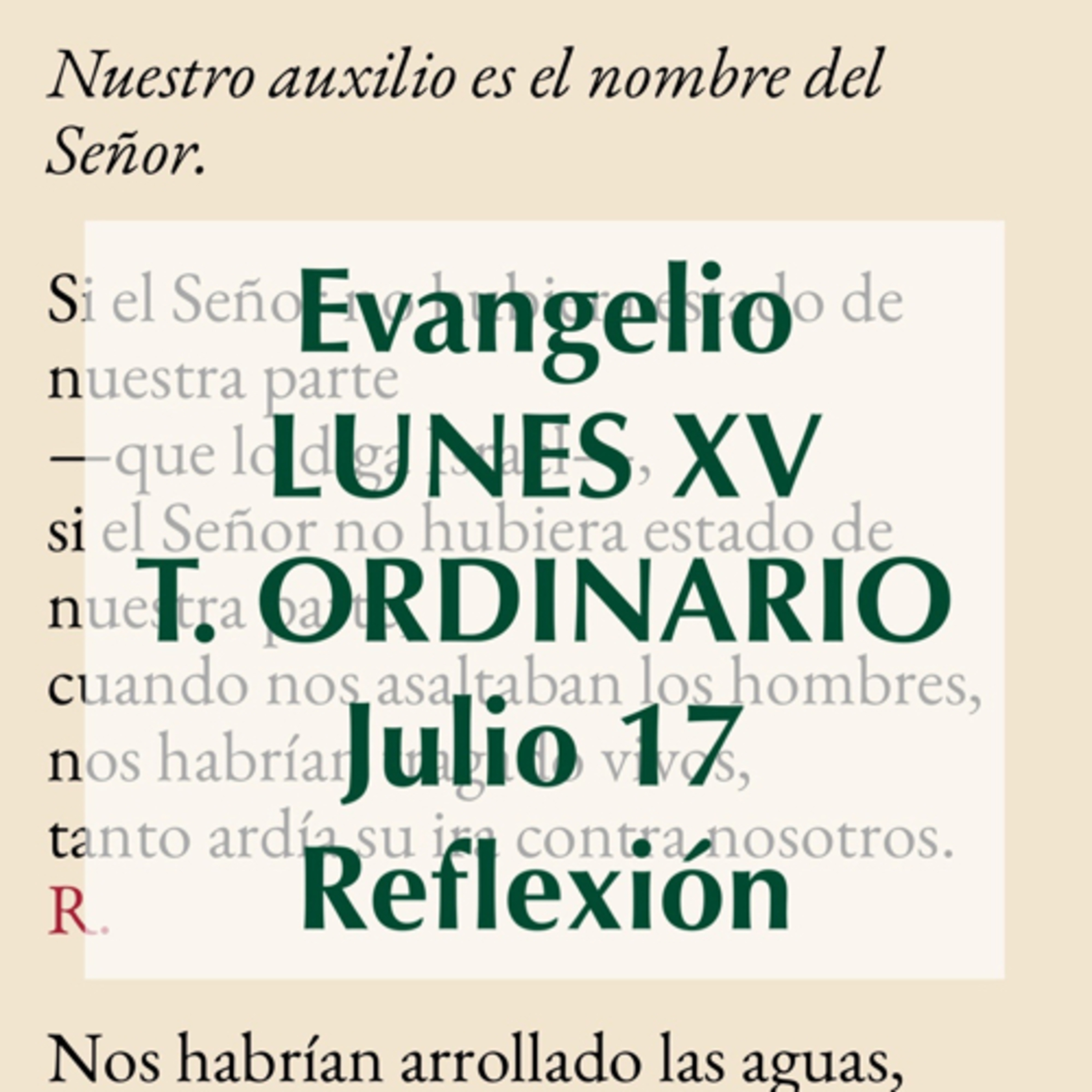LUNES XV DE TIEMPO ORDINARIO. Julio 17. Evangelio y reflexión. episode artwork