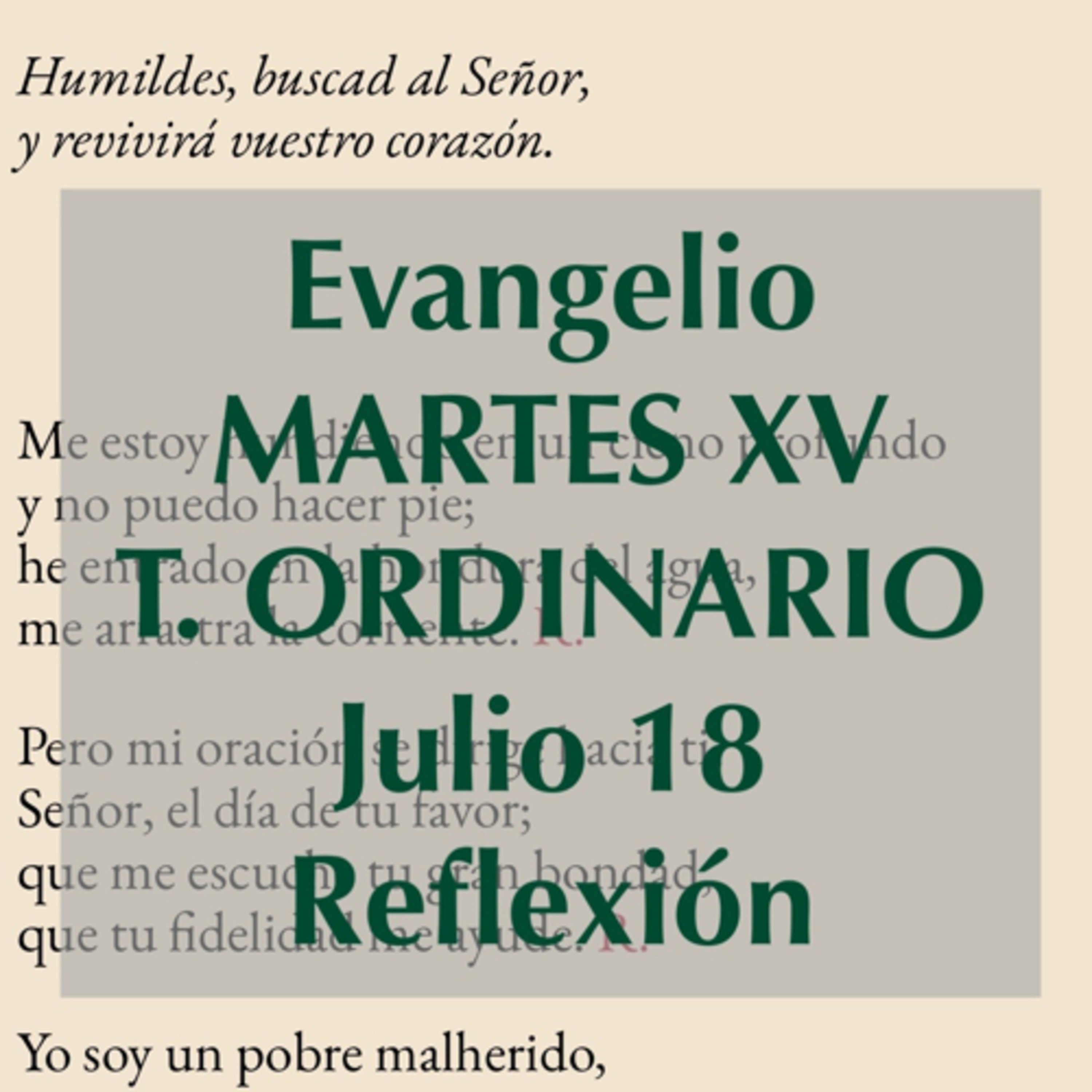 MARTES XV DE TIEMPO ORDINARIO. Julio 18. Evangelio y reflexión. episode artwork