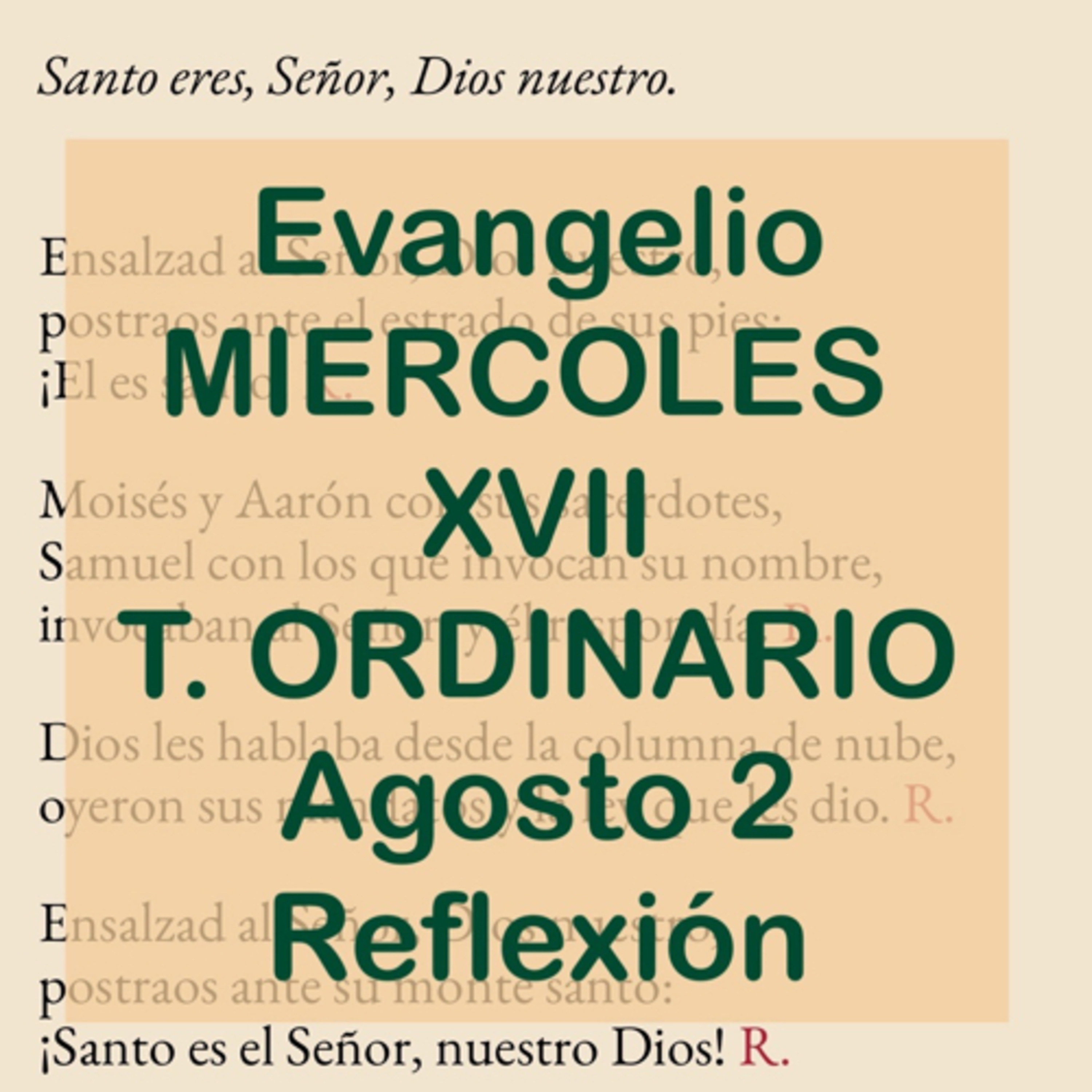 MIERCOLES XVII DE TIEMPO ORDINARIO. Agosto 2. Evangelio y reflexión. episode artwork