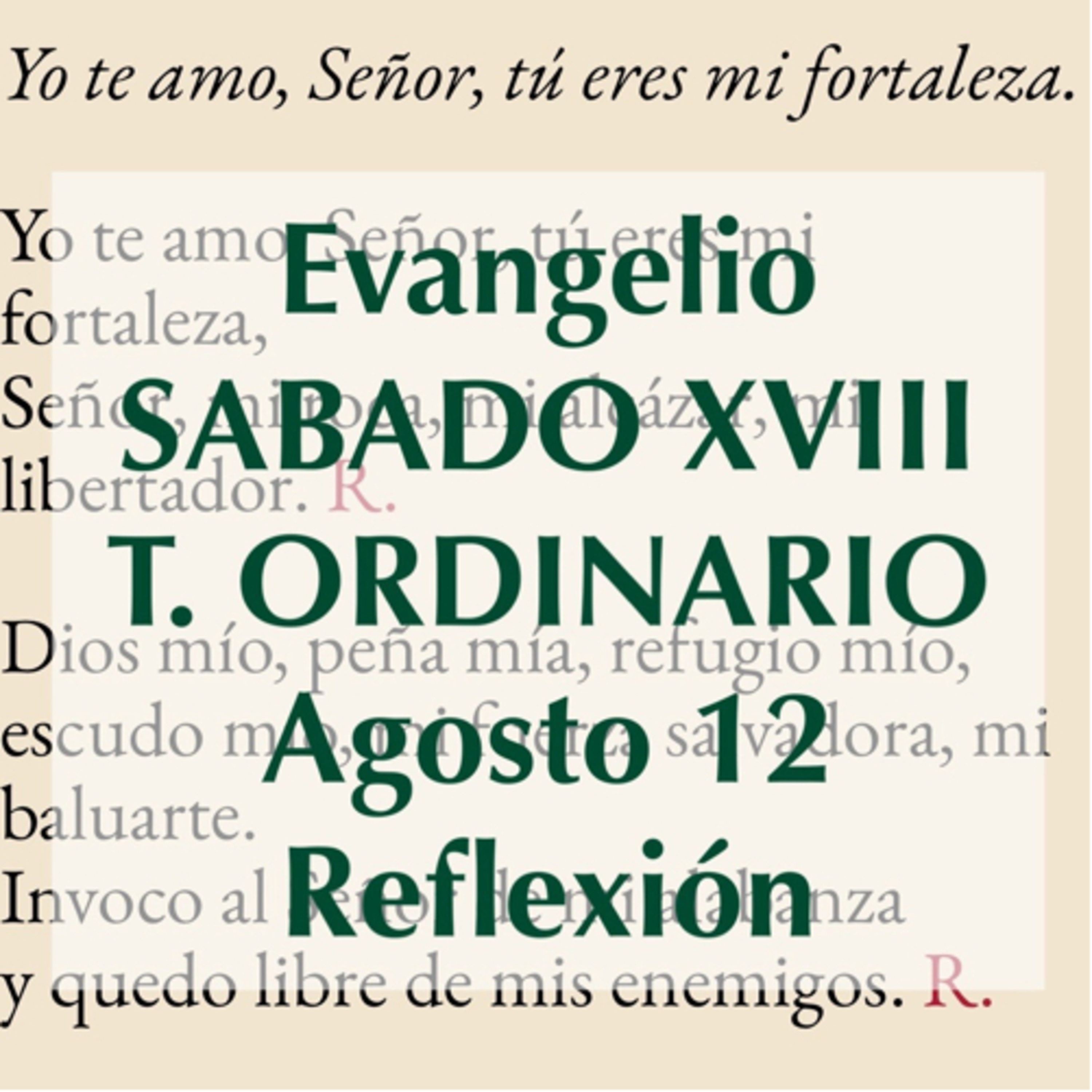SABADO XVIII DE TIEMPO ORDINARIO. Agosto 12. Evangelio y reflexión. episode artwork