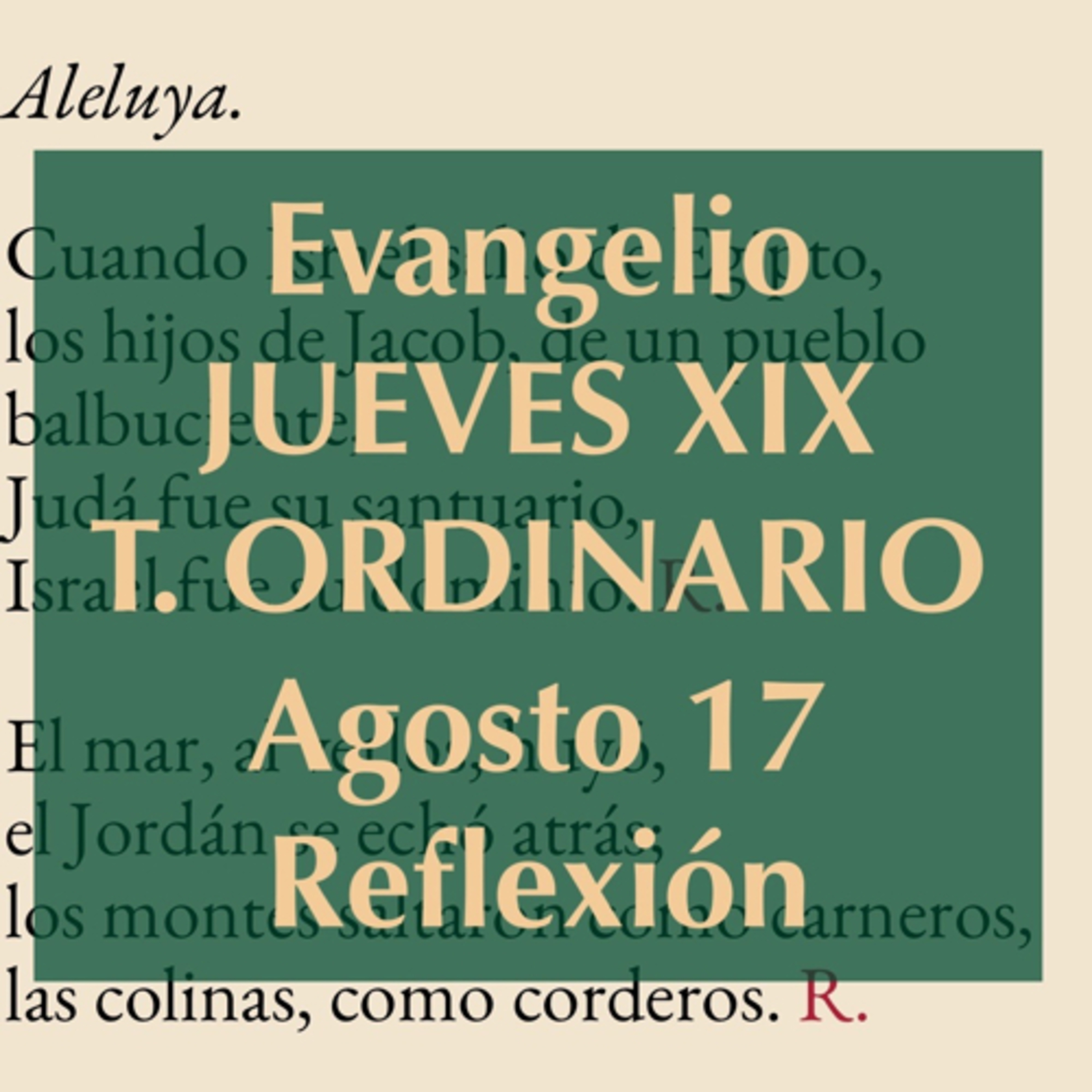 JUEVES XIX DE TIEMPO ORDINARIO. Agosto 17. Evangelio y reflexión. episode artwork