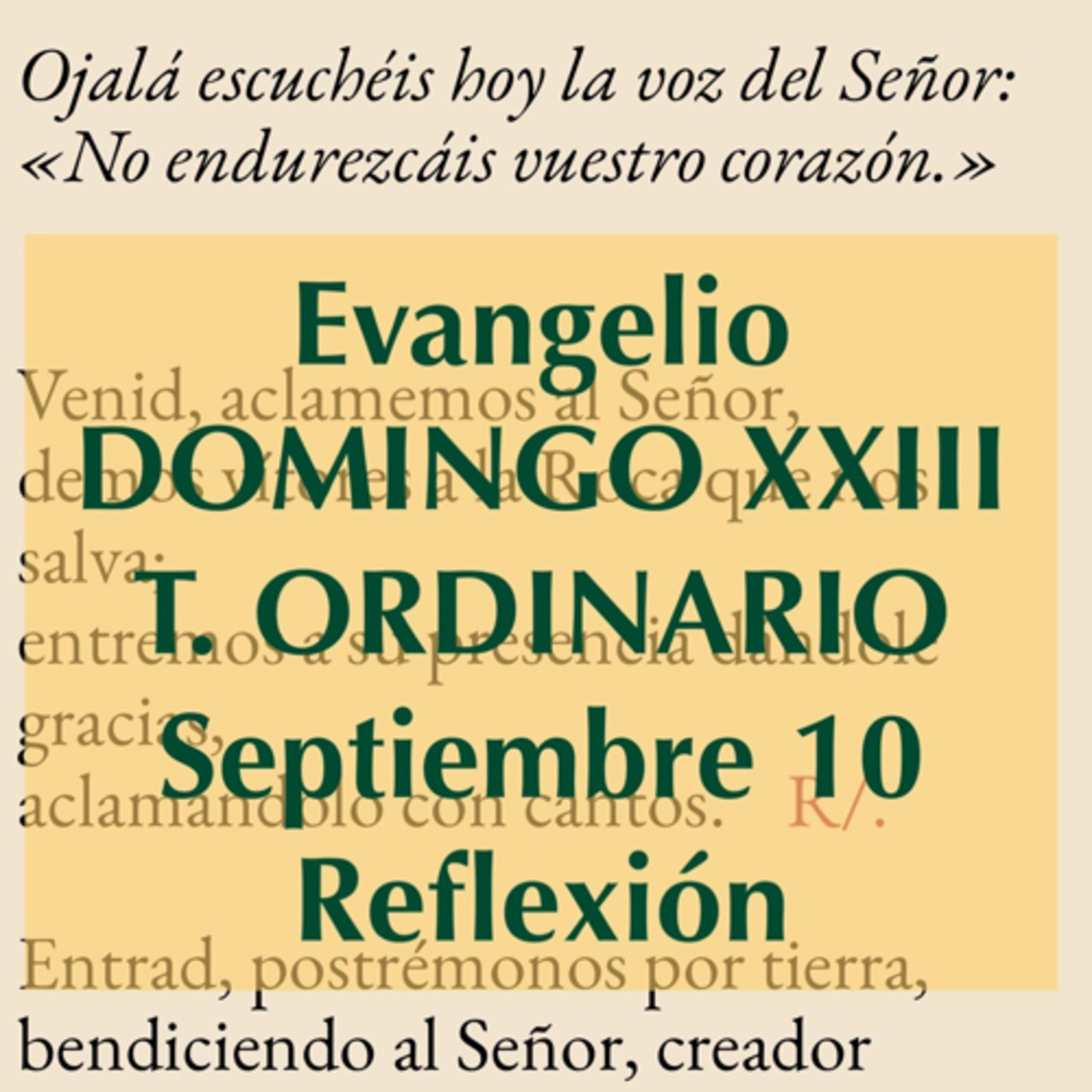 DOMINGO XXIII DE TIEMPO ORDINARIO. Septiembre 10. Evangelio y reflexión. episode artwork