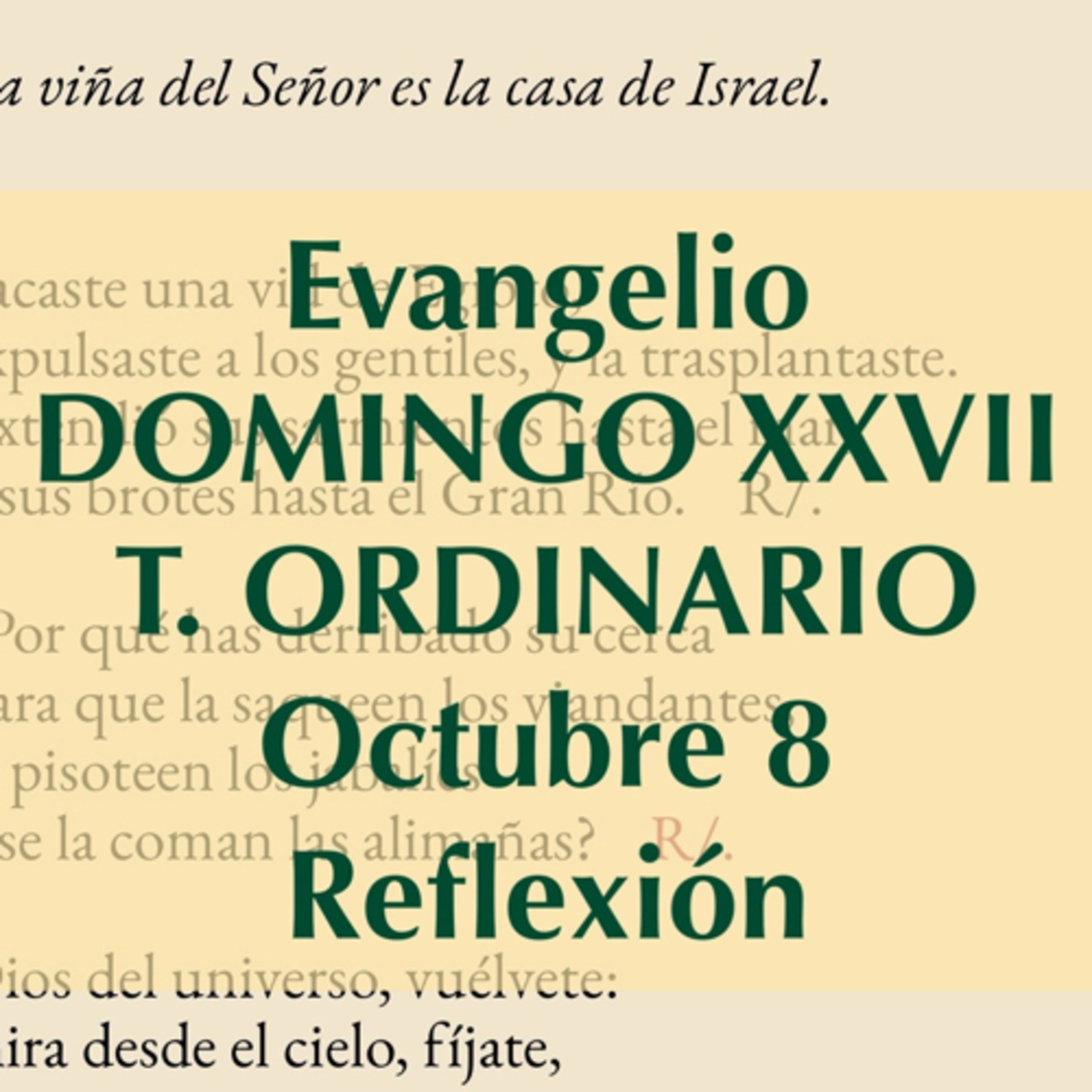 DOMINGO XXVII DE TIEMPO ORDINARIO. Octubre 8. Evangelio y reflexión. episode artwork
