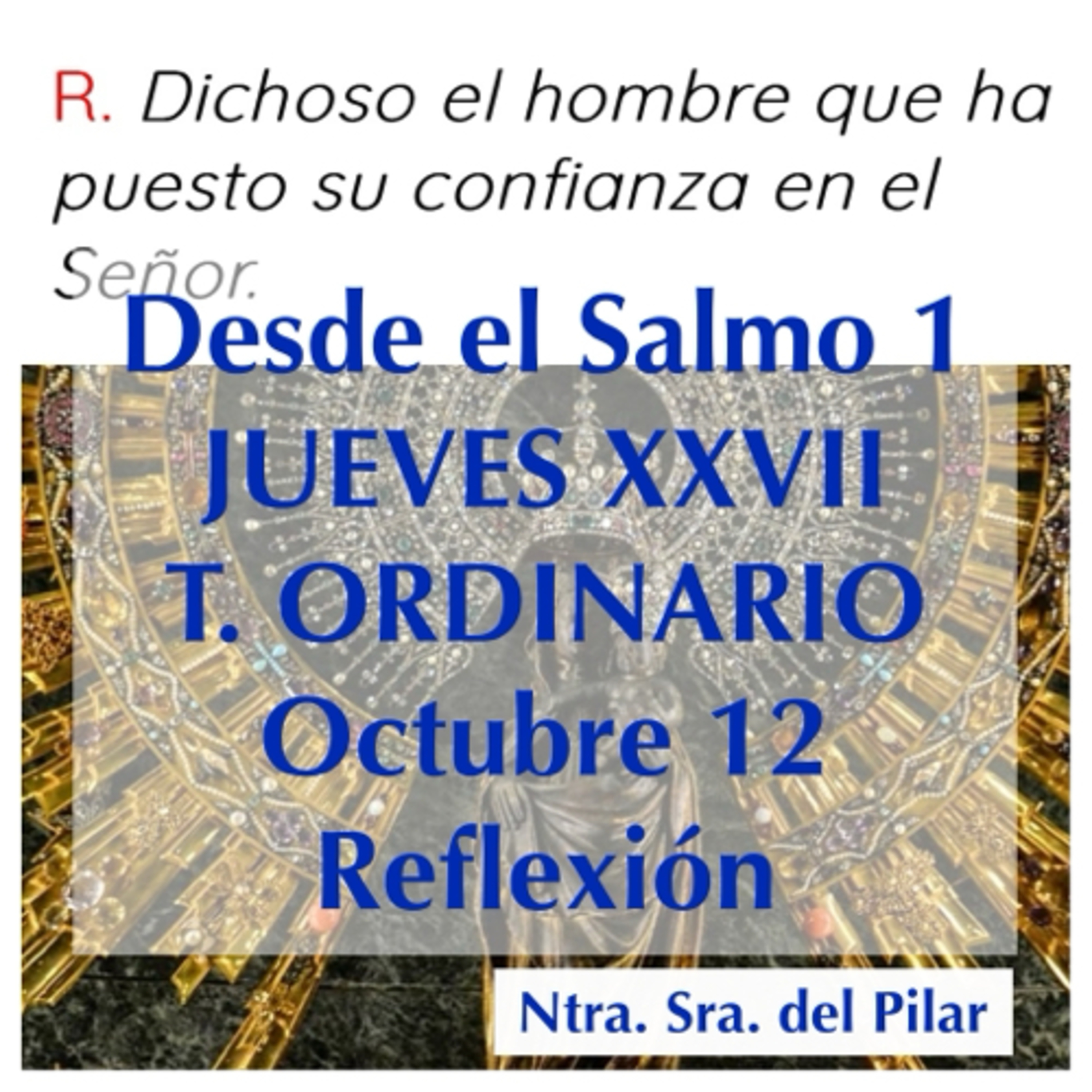 JUEVES XXVII DE TIEMPO ORDINARIO. Octubre 12. Evangelio y reflexión. VIRGEN DEL PILAR. episode artwork