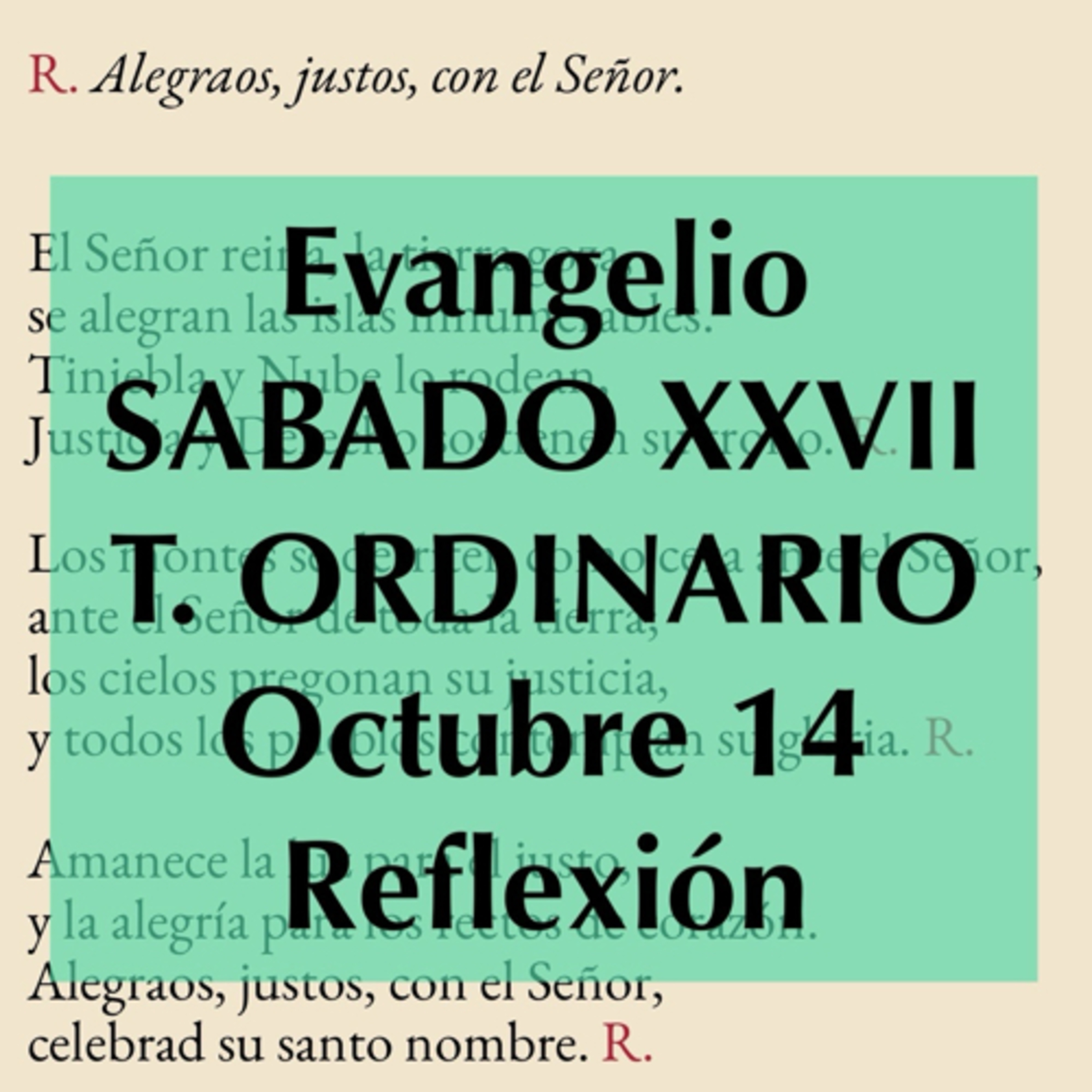 SABADO XXVII DE TIEMPO ORDINARIO. Octubre 14. Evangelio y reflexión. episode artwork